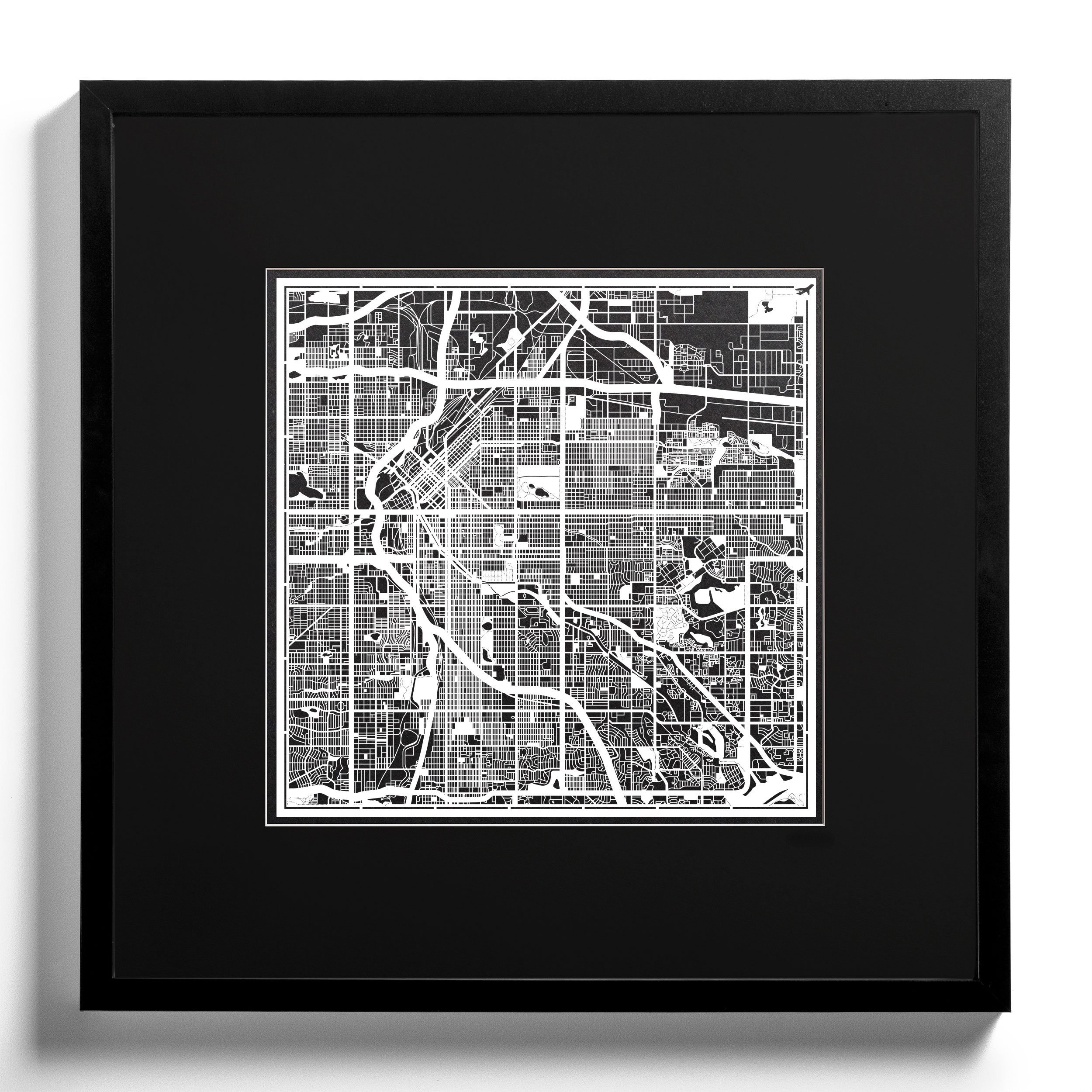 Denver Paper Cut Map - White 12×12 Inches by O3 Design Studio | Handcrafted Paper Art Wall Decor for Home & Office | Perfect Gift for Travel Lovers & Map Enthusiasts