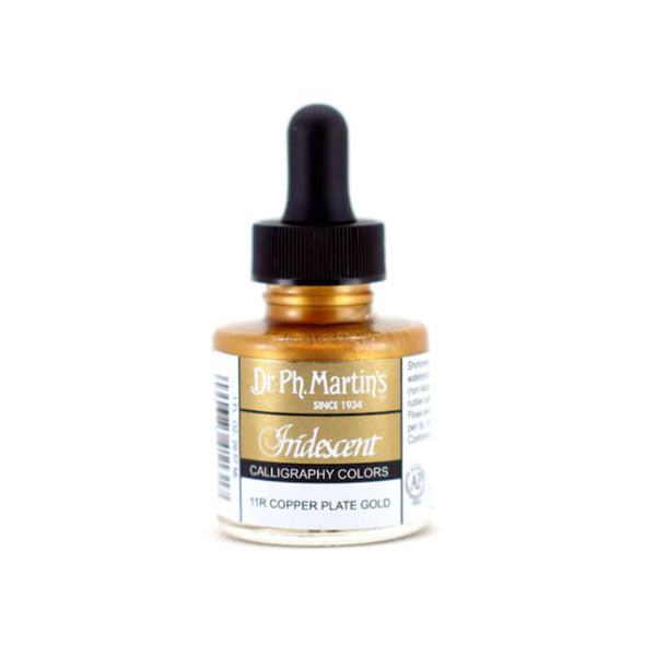 Dr. PH. Martins Iridescent Copper Gold Calligraphy Ink Set - Premium Metallic Watercolor Paint for Artists, DIY Crafts, Scrapbooking & Hand Lettering - Perfect for Wedding Invitations, Greeting Cards & Art Projects