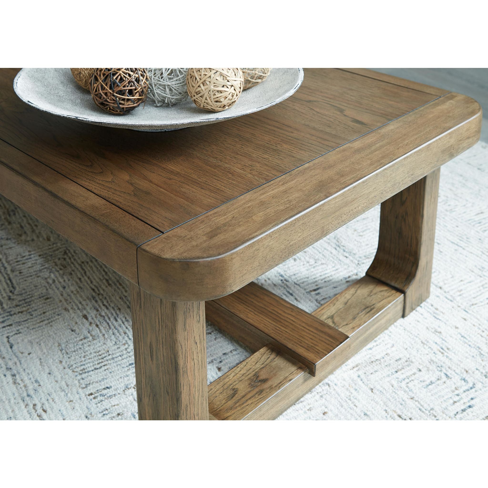 Cabalynn Light Brown Coffee Table - Modern Living Room Furniture for Small Spaces, Home Decor, and Cozy Gatherings