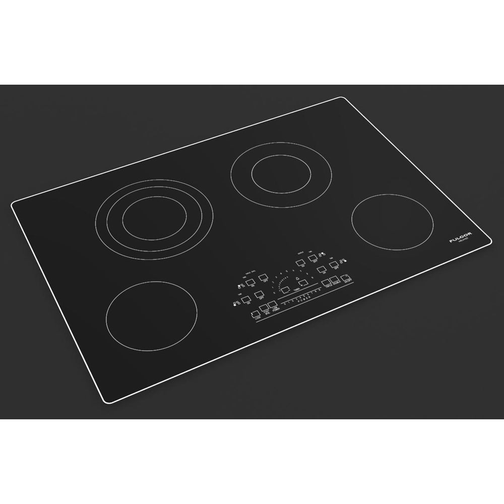 Fulgor Milano 30-Inch 600 Series 4-Burner Electric Cooktop with Glass Ceramic Surface - Stainless Steel (F6RT30S2) | Perfect for Modern Kitchens, Home Cooking & Professional Chefs