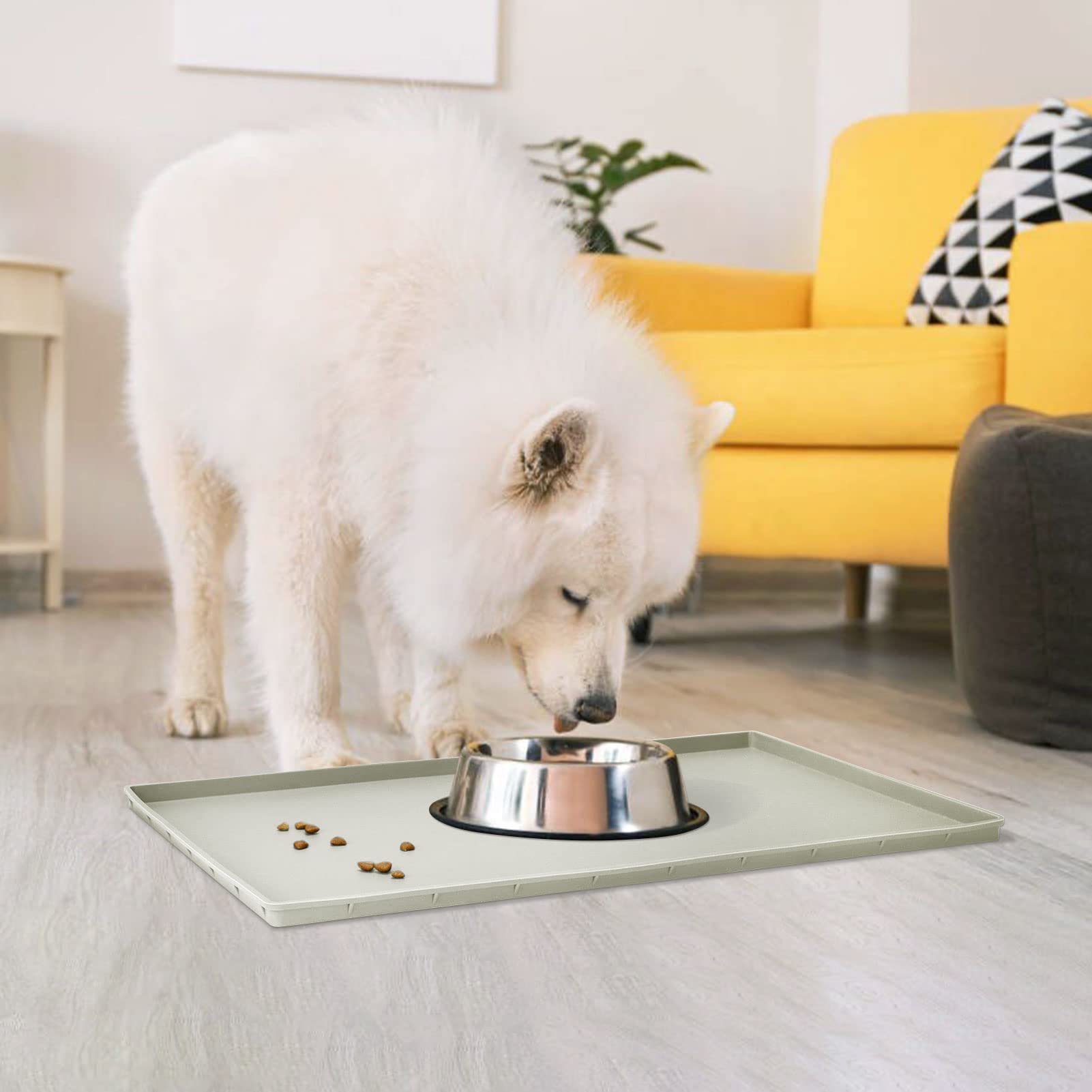 Premium Silicone Dog Food Mat - Waterproof, Non-Slip Pet Bowl Placemat with 1