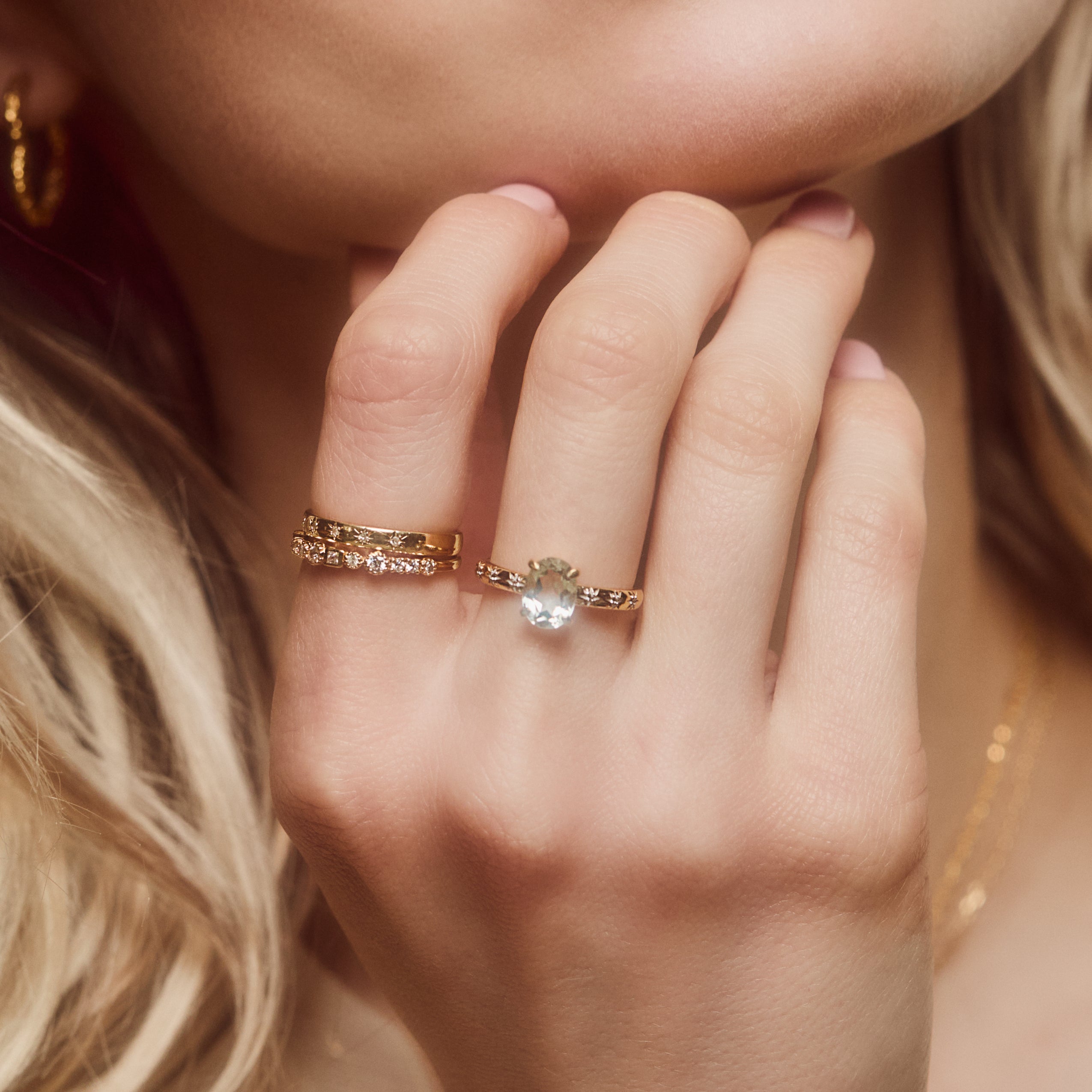 Kaia Green Amethyst Star Set Ring for Women - Sterling Silver Zodiac Jewelry - Perfect for Birthday Gifts, Anniversary & Spiritual Healing