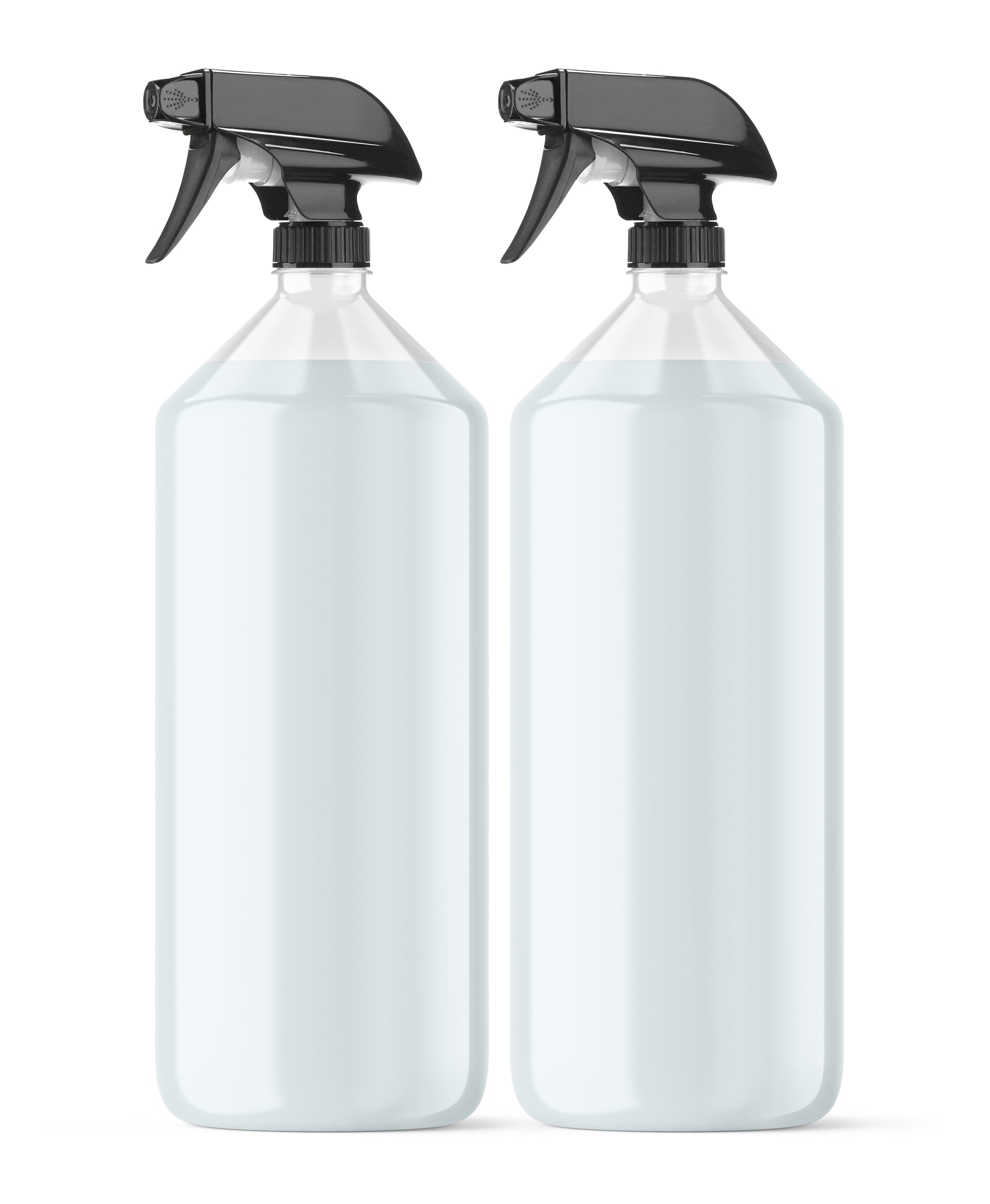 2-Pack Clear Transparent Empty Water Spray Bottles - 1LTR Refillable Sprayer for Face, Hair, Garden, Sanitizer & Perfume | Perfect for Home, Salon, Travel & DIY Projects