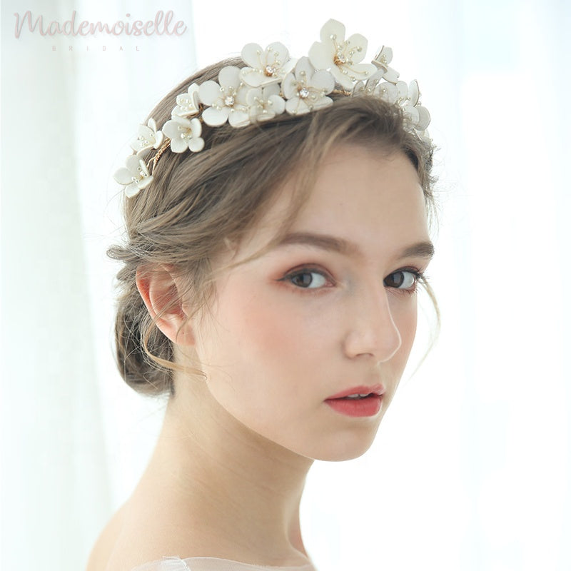 Blooming Love Bridal Headband - Floral Wedding Hair Accessories for Bride, Bridesmaids & Flower Girls | Perfect for Weddings, Prom & Special Occasions