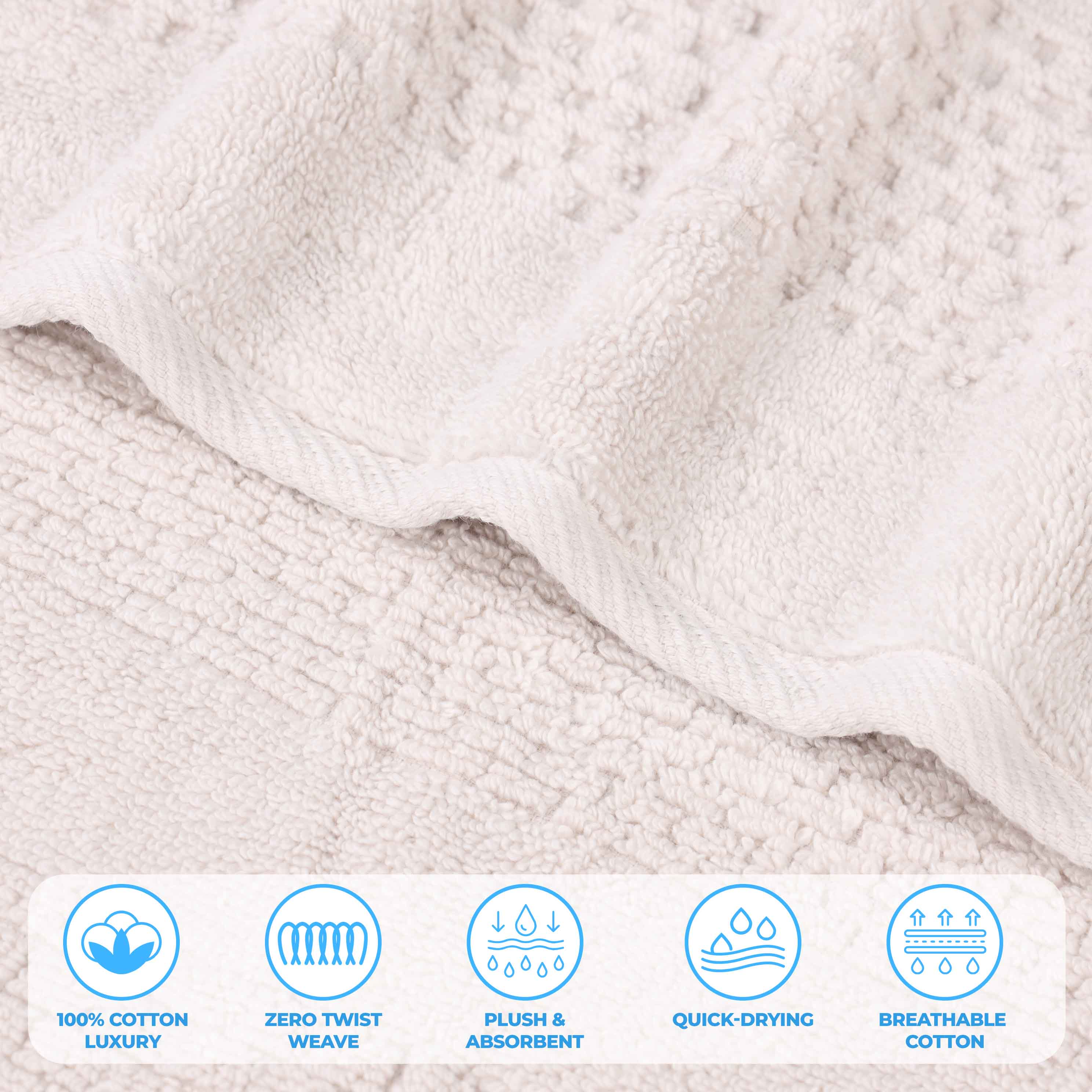Playa Zero Twist Cotton Solid Waffle Textured Bath Sheets - Ultra Soft & Absorbent Set of 2 | Luxury Spa & Bathroom Essentials for Hotels & Home Use