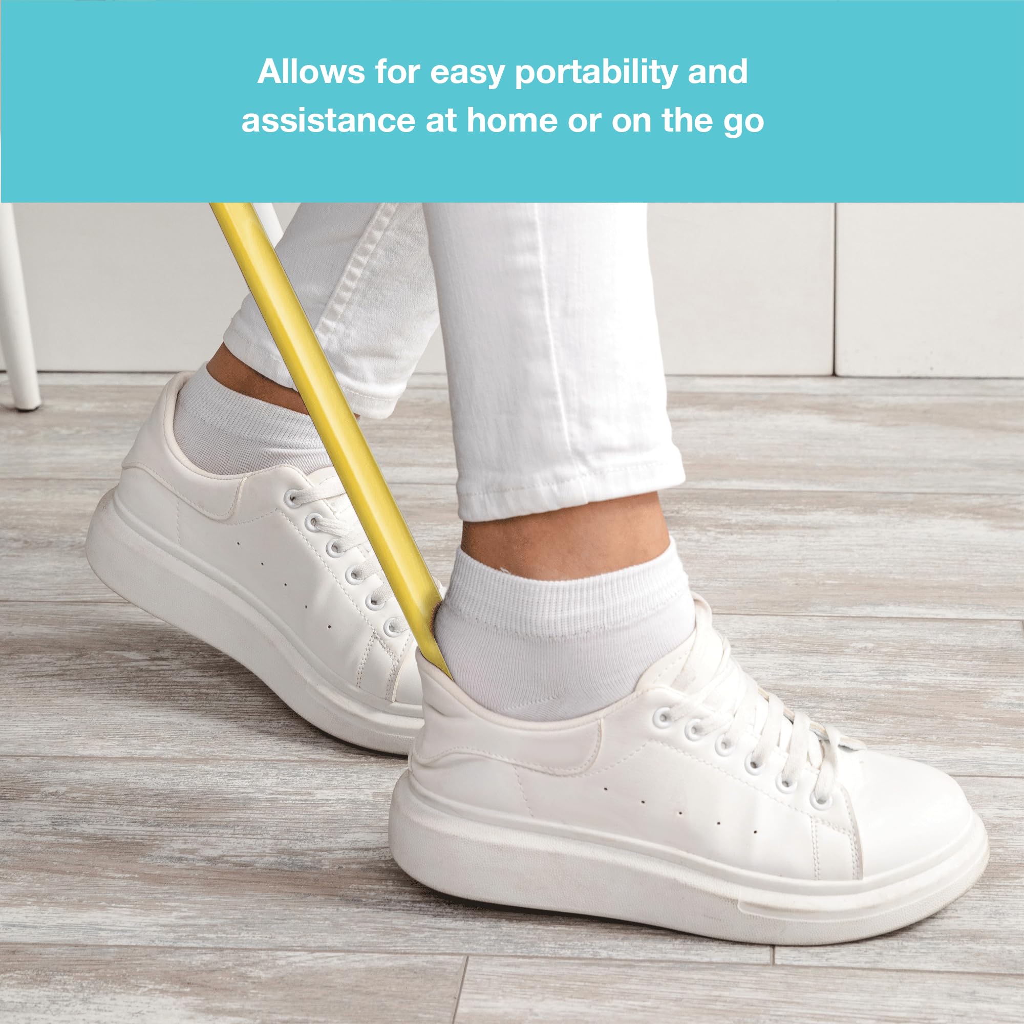 Homecraft 48223 Long Plastic Shoehorn with Curved Handle - Lightweight & Durable 16.5