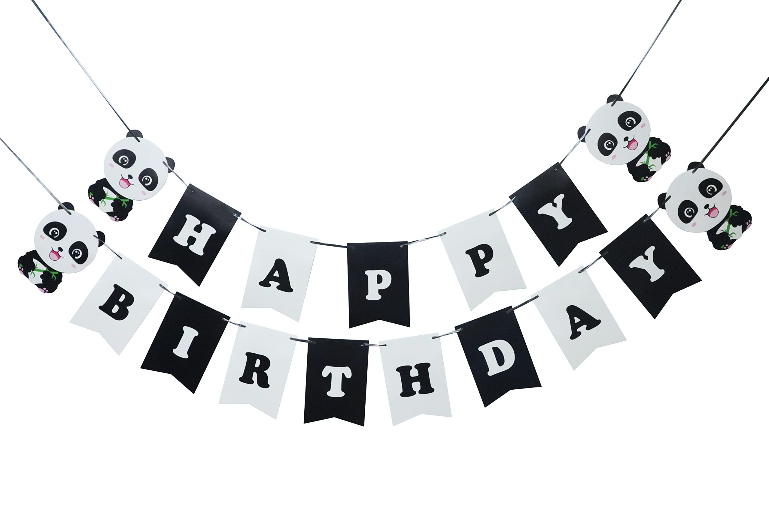 Happy Birthday Panda Banner - Cute Panda & Bamboo Themed Birthday Party Decorations for Boys, Girls, Kids - Perfect for Jungle, Zoo, or Panda-Themed Birthday Parties
