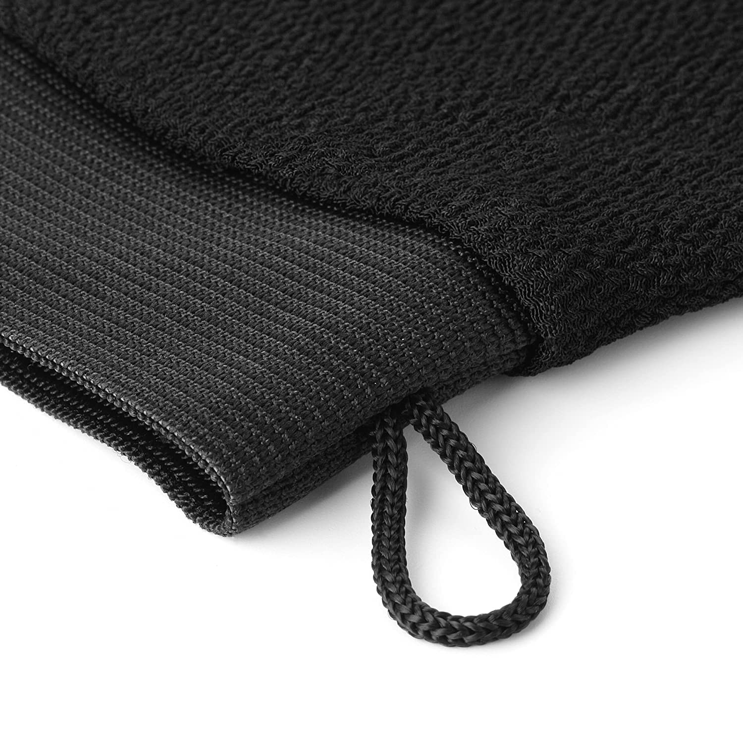 BluBasket Exfoliating Gloves for Women & Men - Korean Style Body Scrubber Mitts for Dead Skin Removal - Shower & Bath Exfoliator for Face & Body - Pair of Black Washcloths - Perfect for Spa Day, Dry Skin Treatment & At-Home Exfoliation Routine