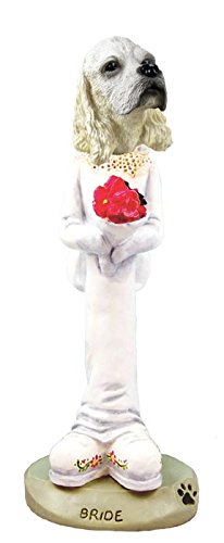 Blonde Cocker Spaniel Dog Bride Collectible Figurine - Perfect for Wedding Decor, Pet Lover Gifts & Home Display