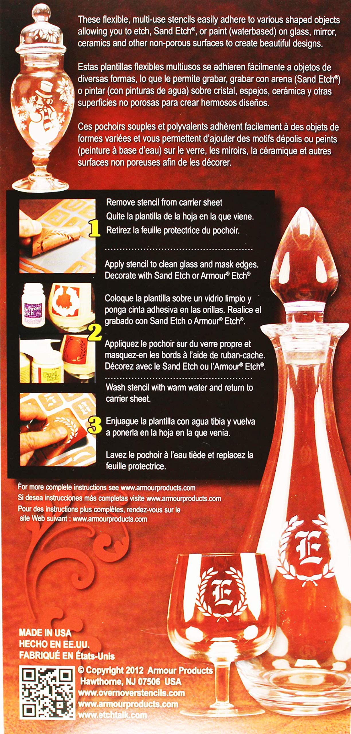 Armour ARM21.1674 Over N Over Stencil - Reusable Baking Stencils for Cookies, Cakes & Desserts - Perfect for Home Bakers & Professional Chefs