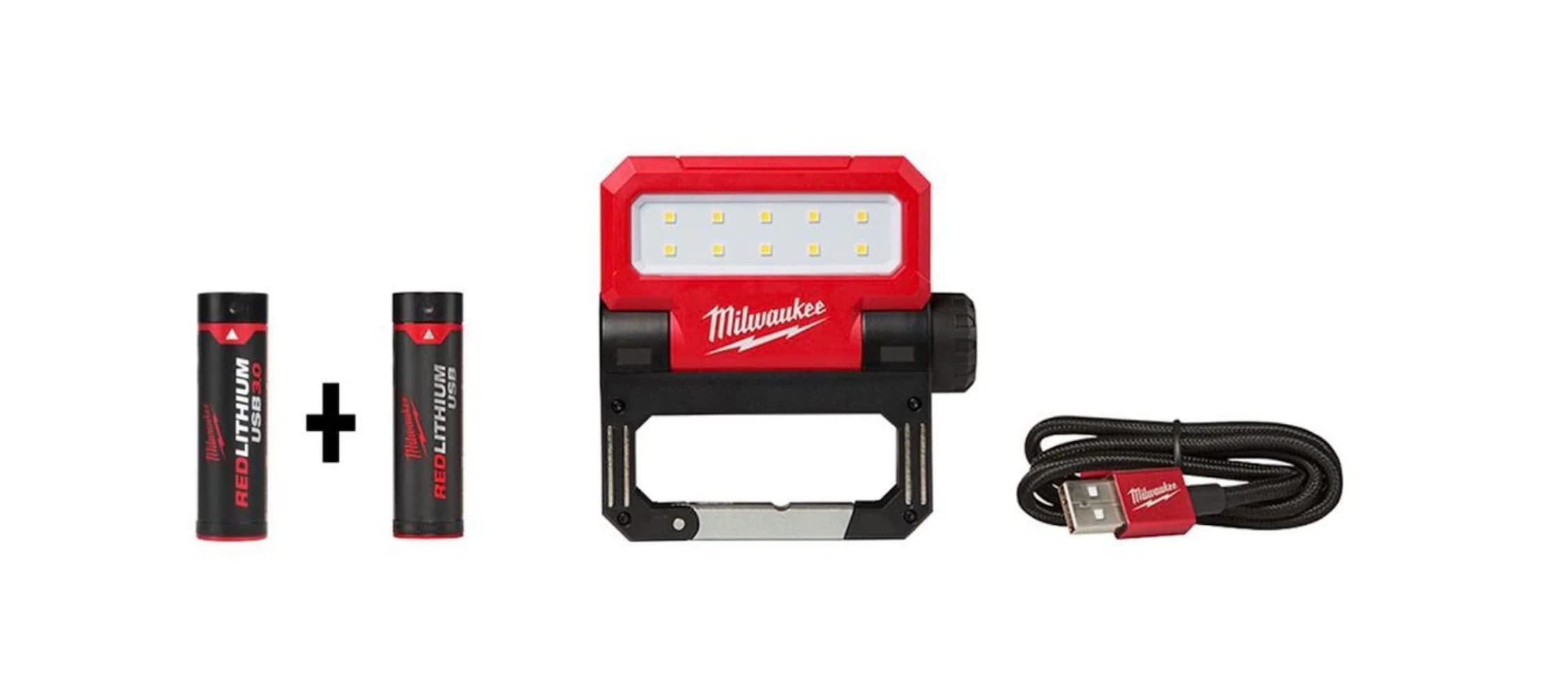 Milwaukee M18 Rover USB Rechargeable Pivoting Flood Light - 2500 Lumens LED Work Light for Construction, Camping, Emergency & Outdoor Activities