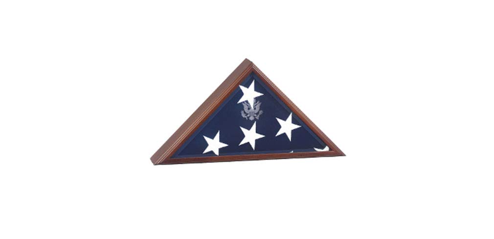 Premium American Flag Display Case - Laser Engraved Wooden Shadow Box for US Flags 12x18 Inches - Perfect for Military Memorials, Veteran Gifts & Patriotic Home Decor