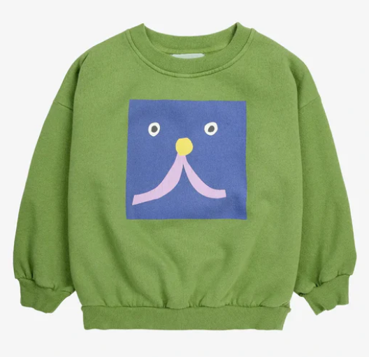BOBO CHOSES Funny Face Sweatshirt for Kids - Cute & Comfortable Pullover (Ages 2-9 Years) - Perfect for Playdates, School & Casual Outings