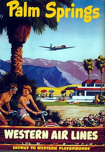 Vintage Palm Springs California Art Print - Retro Desert Landscape Wall Decor for Living Room, Bedroom & Office