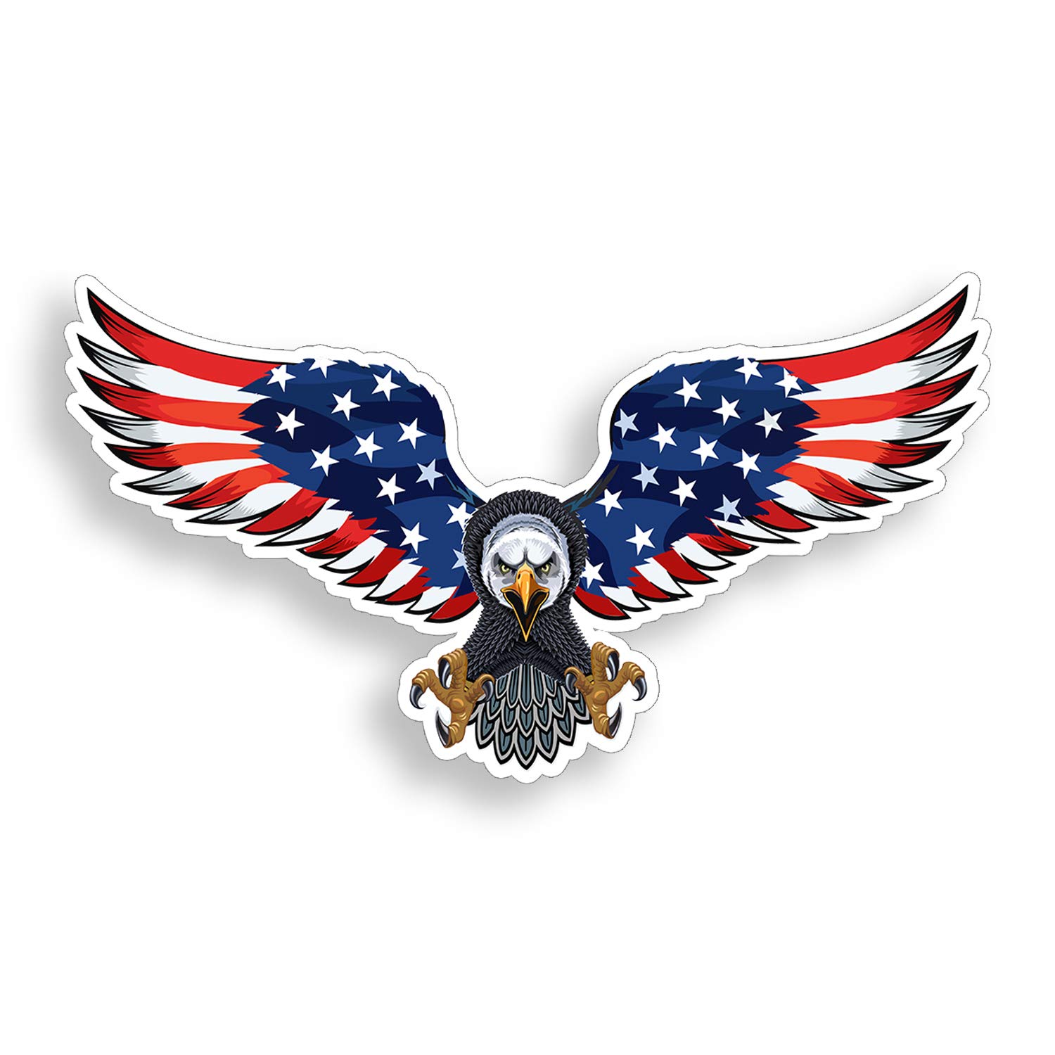 Patriotic Freedom Eagle Sticker - USA American Flag Decal for Laptop, Car Window, Bumper & Cup Cooler | Waterproof Vinyl Graphic for Outdoor & Indoor Use