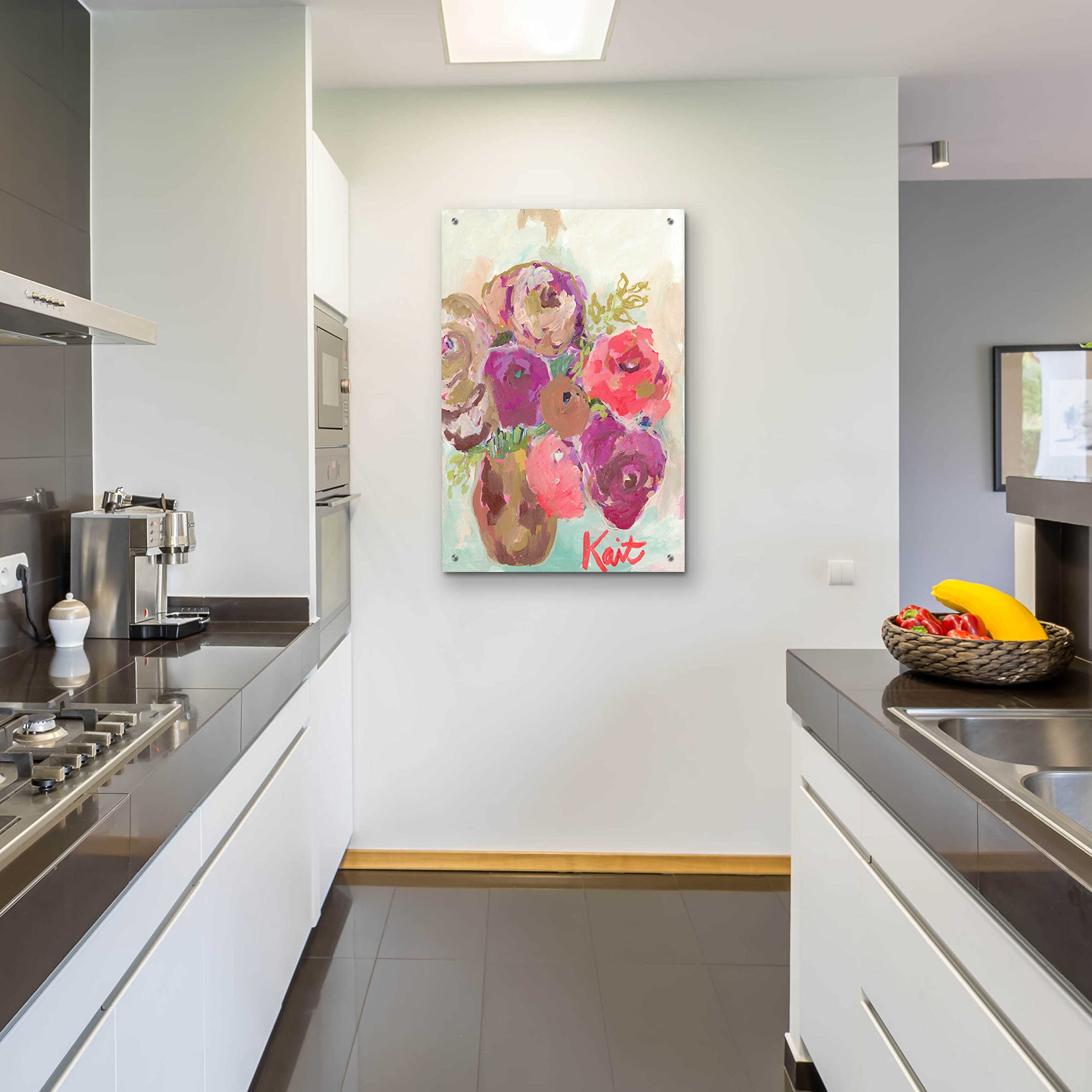 Heart Healing Flowers Acrylic Glass Wall Art by Kait Roberts - 24x36 Inches Modern Abstract Painting for Living Room, Bedroom & Office Decor