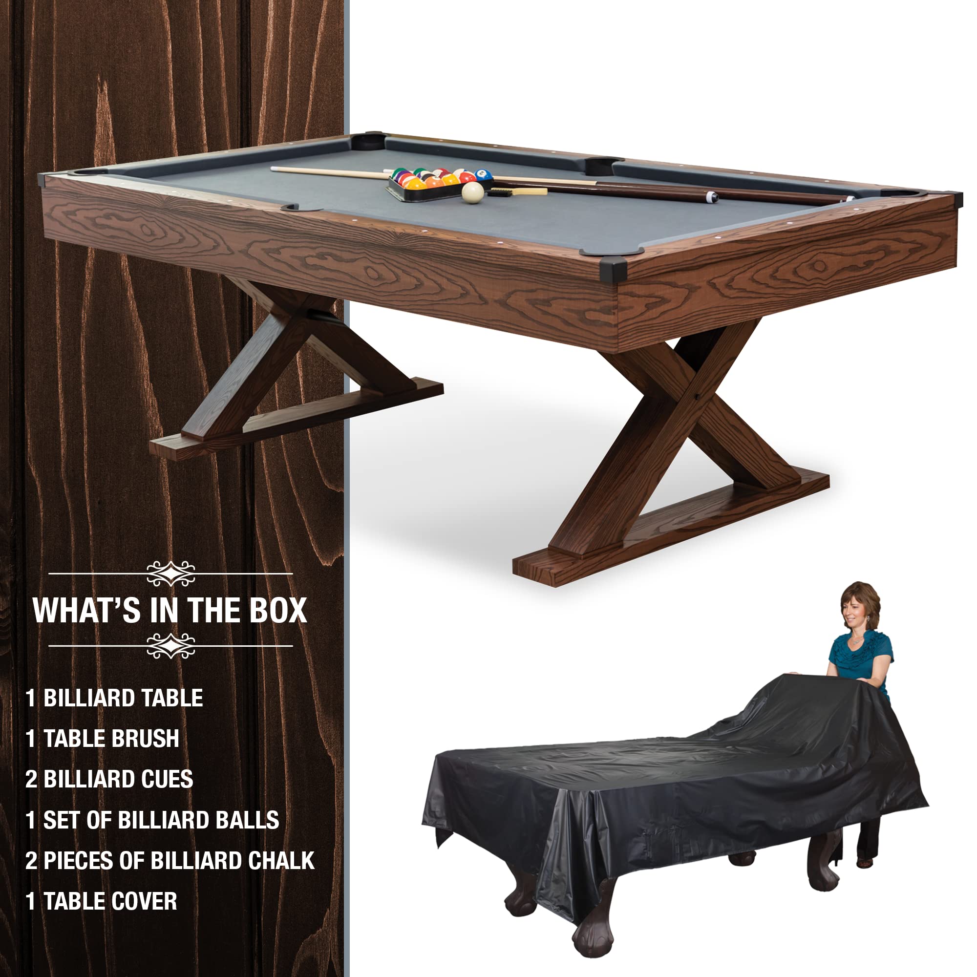 EastPoint Sports Dunhill Bar-Size Billiard Pool Table - Premium 7ft Game Table for Home, Game Room, Basement, Man Cave & Garage | Perfect for Family Entertainment & Social Gatherings