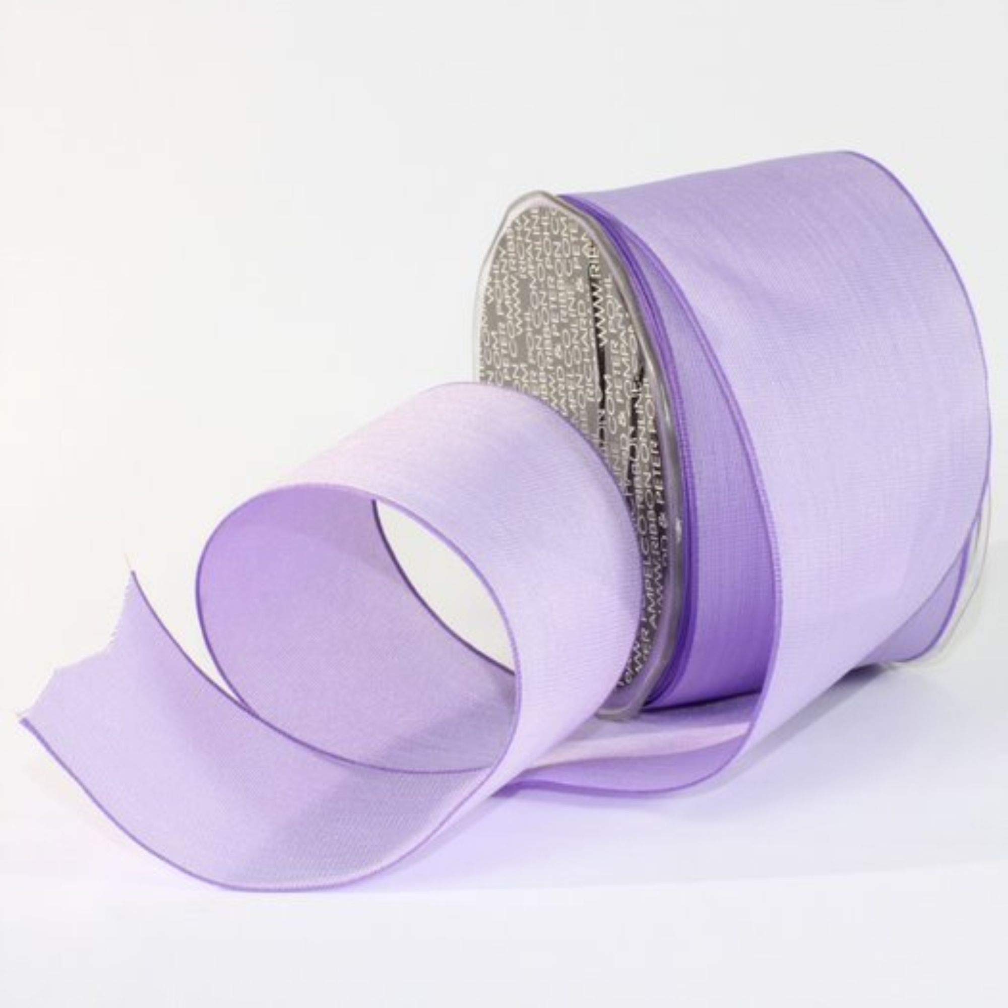 Lavender & Purple French Taffeta Wired Craft Ribbon - 2.5