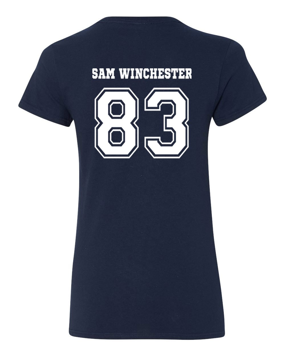 Supernatural Sam Winchester Women's V-Neck T-Shirt | RIVEBELLA | TV Show Merchandise & Fan Gifts | Perfect for Cosplay, Halloween & Supernatural Conventions