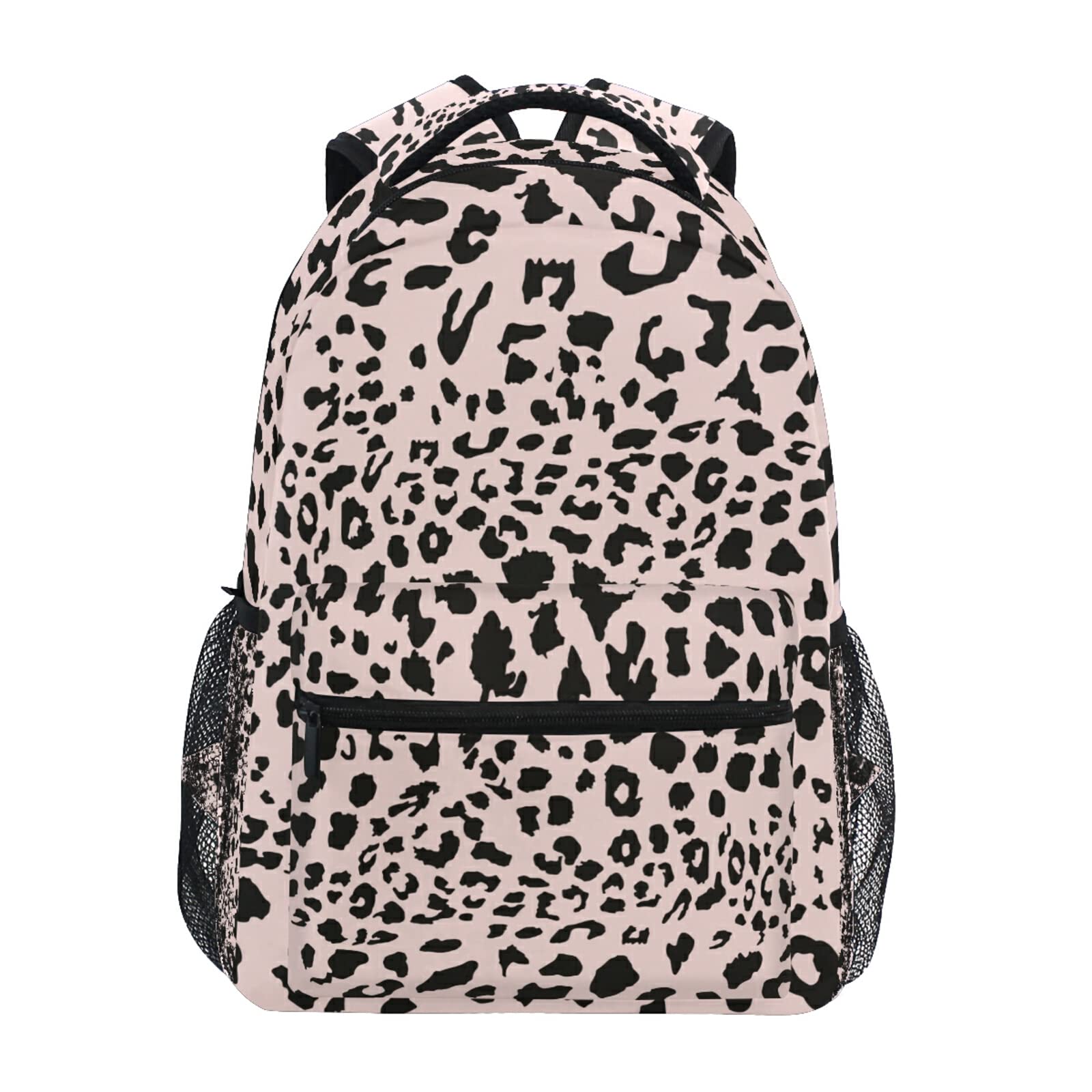 Leopard Print Pink Backpack for Women - School & Travel Use