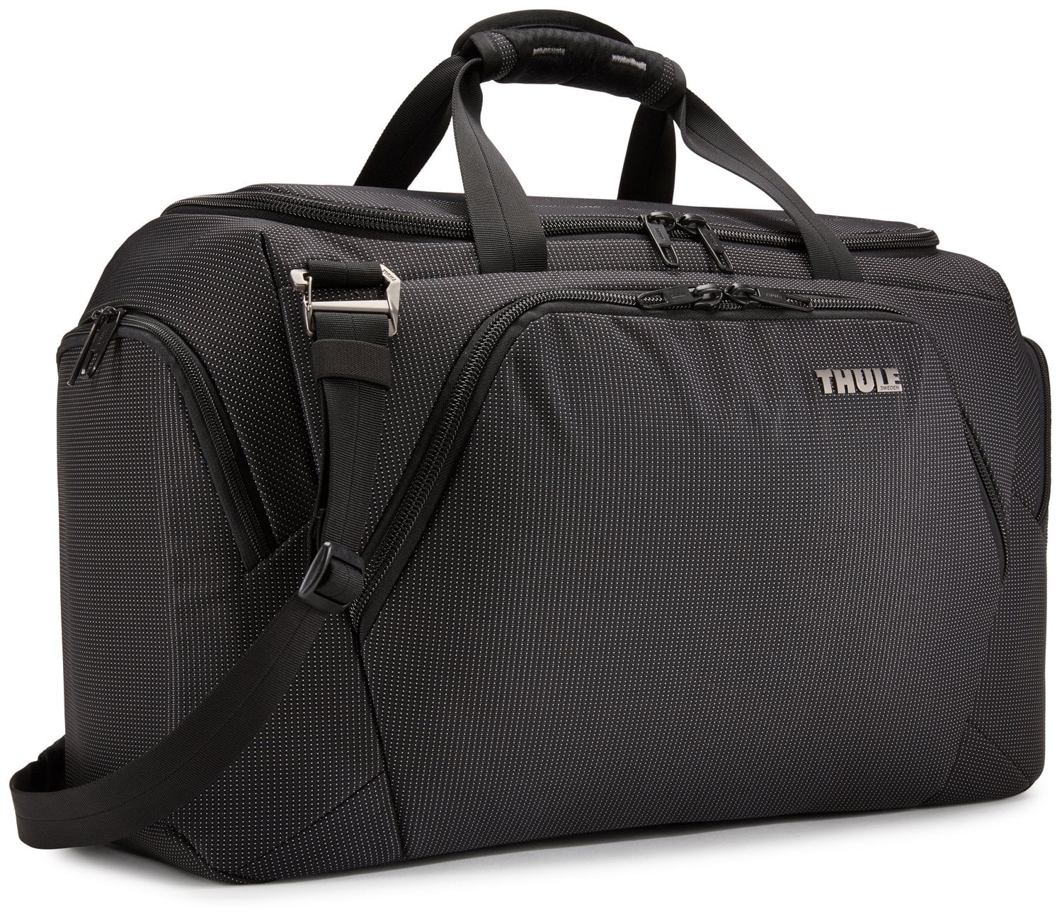 Thule Crossover 2 Duffel Bag 44L Black - Durable Travel Duffel for Gym, Hiking & Weekend Trips - Water-Resistant Carry-On Luggage for Men & Women