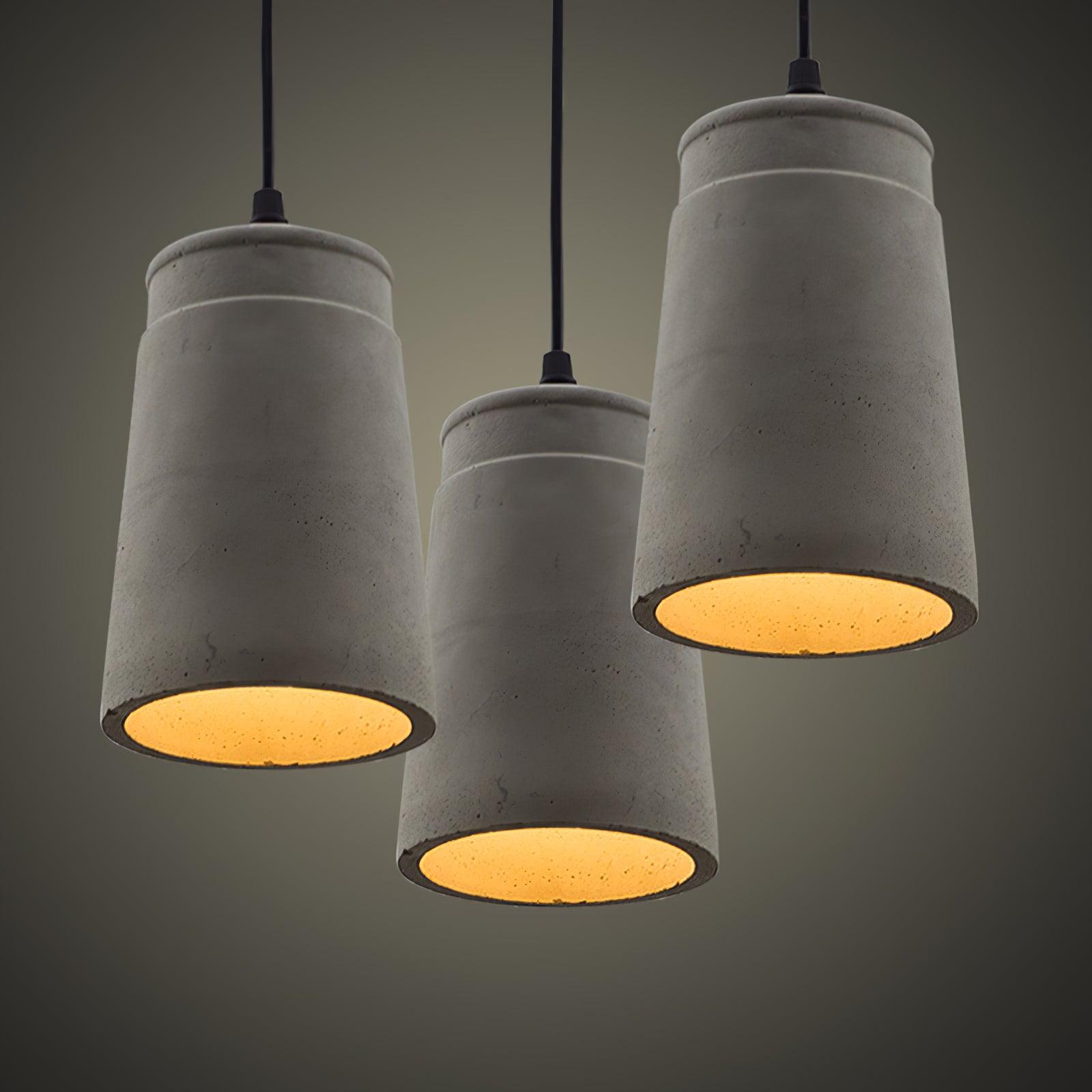 Georgia Cement Pendant Light - Industrial Modern Ceiling Fixture for Kitchen Island, Dining Room & Bedroom Lighting