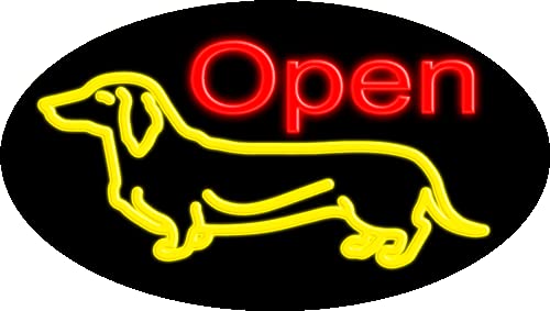Dog Grooming Open Glass Neon Sign #14363 - Handcrafted in USA | Perfect for Pet Salon Decor & Home Bar Lighting