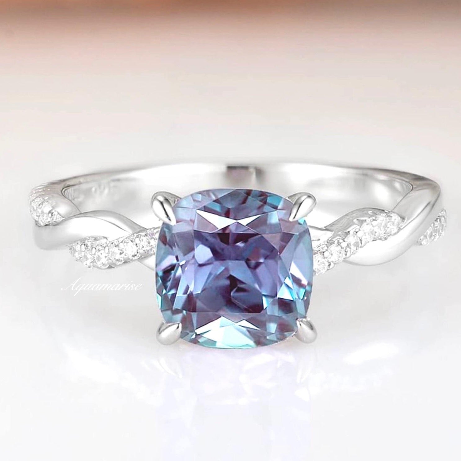 Sophia Alexandrite Ring - Genuine Sterling Silver Jewelry for Women, Elegant Color Changing Gemstone Ring, Perfect for Engagement, Anniversary & Special Occasions