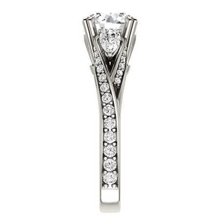 3 CT Round Moissanite Engagement Ring Set - VVS1 Colorless Wedding/Bridal Ring Set in Sterling Silver, Promise & Eternity Rings for Women, Perfect Anniversary & Birthday Gift for Her - Ideal for Proposals, Weddings & Special Occasions