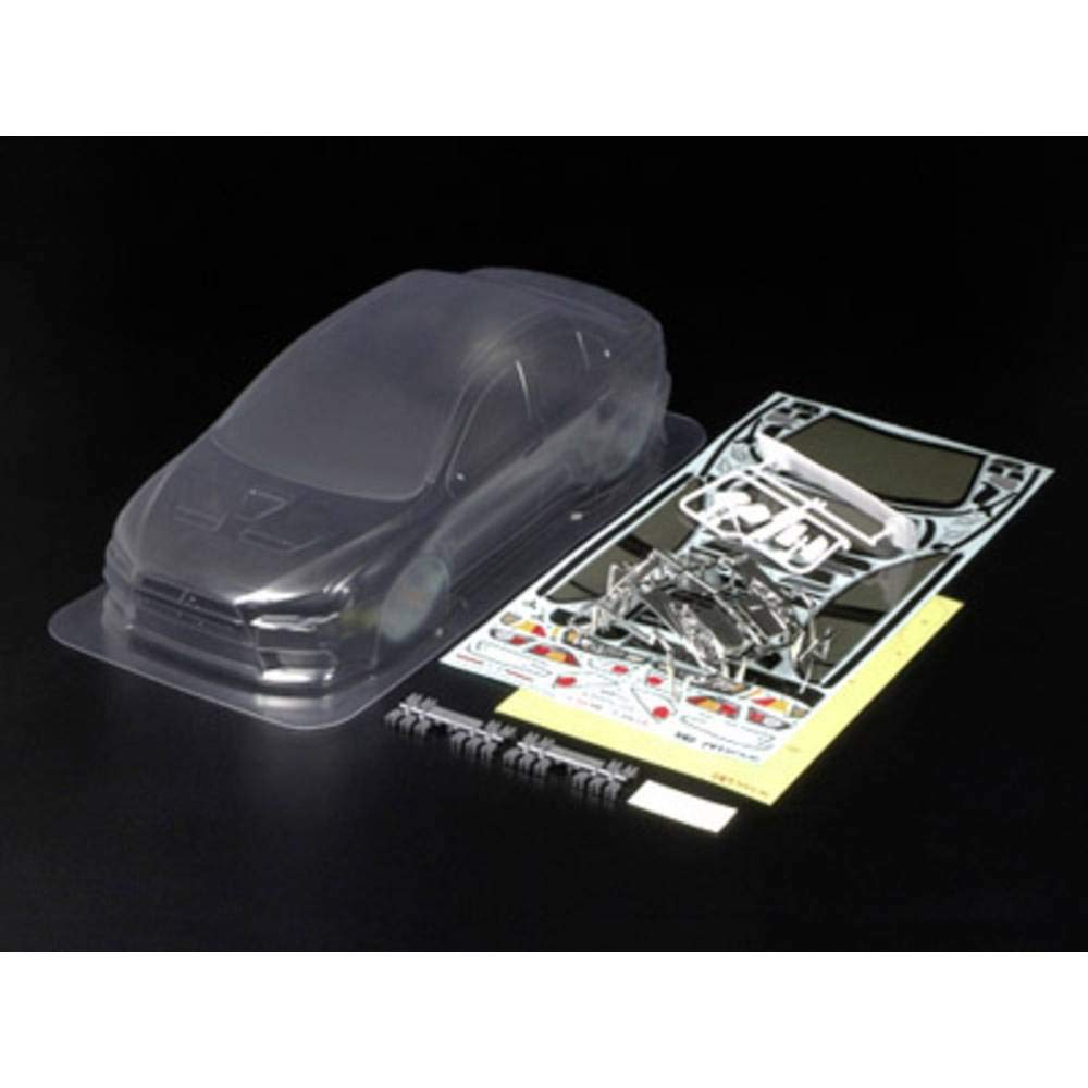 Tamiya 1/10 Scale Mitsubishi Lancer Evo RC Car Body Set - High-Quality Polycarbonate Shell for Drift & Rally Racing - Perfect for RC Enthusiasts & Hobbyists