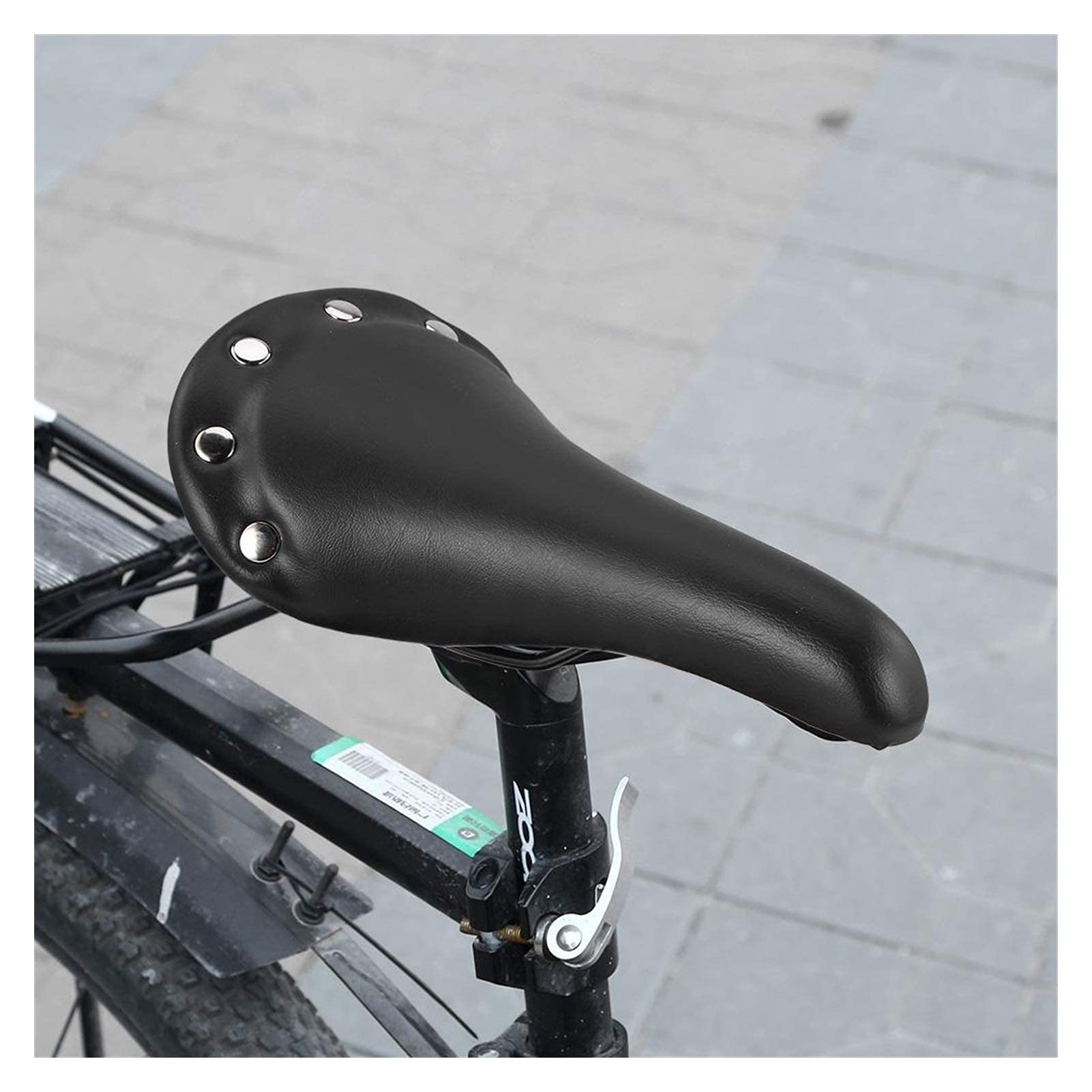Comfortable Retro Wicker Leather Bike Saddle Cushion - Soft Cycling Seat Cover for MTB, Road & Commuter Bikes - Shock Absorbing & Breathable Design (Black) - Perfect for Long Rides, Urban Commuting & Mountain Biking