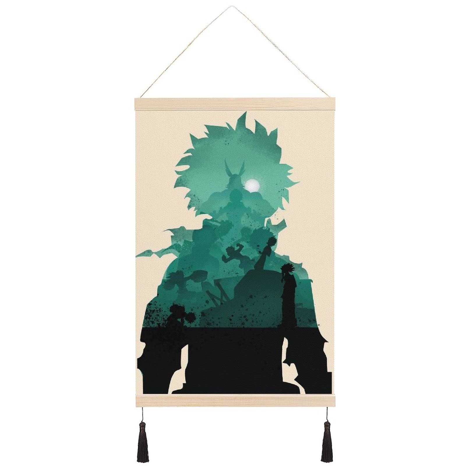 Anime Family Wall Art Hanging Pictures - Japanese Manga Scroll Canvas Poster with Tassel for Living Room, Bedroom & Office Decor - Perfect Gift for Anime Fans & Home Decoration