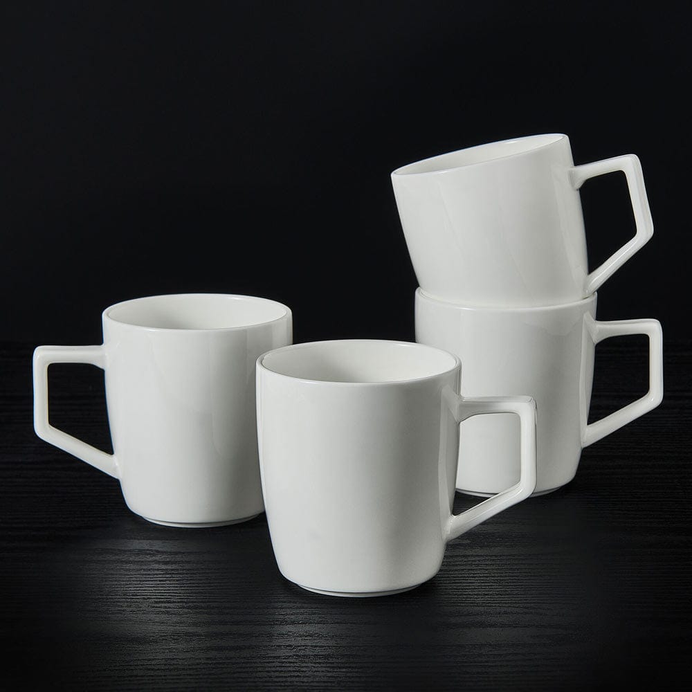 Premium Sloane Ceramic Coffee Mugs Set of 4 - Elegant Stoneware Cups for Tea, Hot Chocolate & Cappuccino - Perfect for Home, Office & Gift Giving