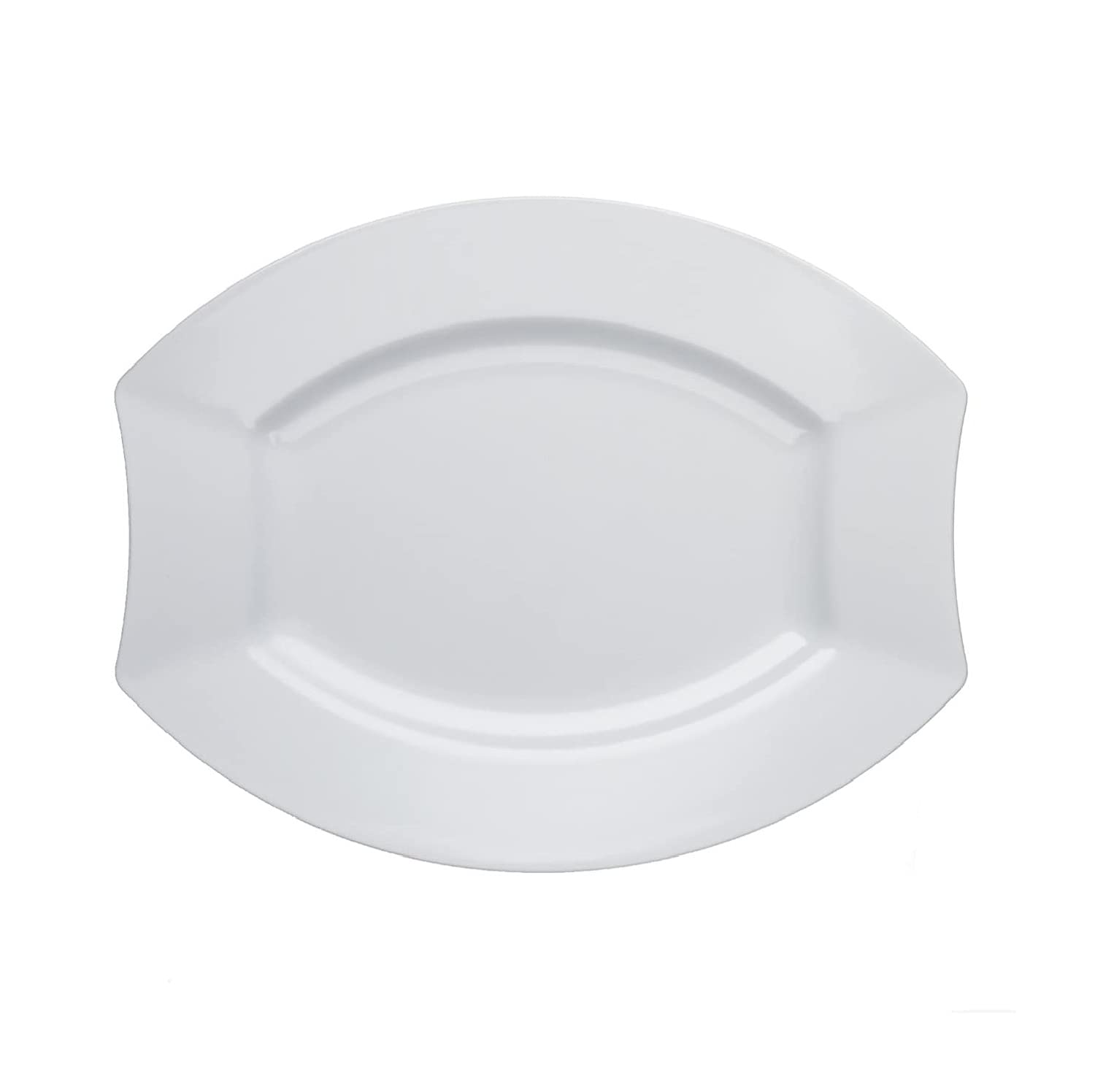 Elegant White Oval Plastic Dinner Plates - 20-Pack for Weddings, Birthdays & Special Events | Durable & Stylish Party Essentials for Any Occasion | Perfect for Catering, Buffets & Formal Celebrations