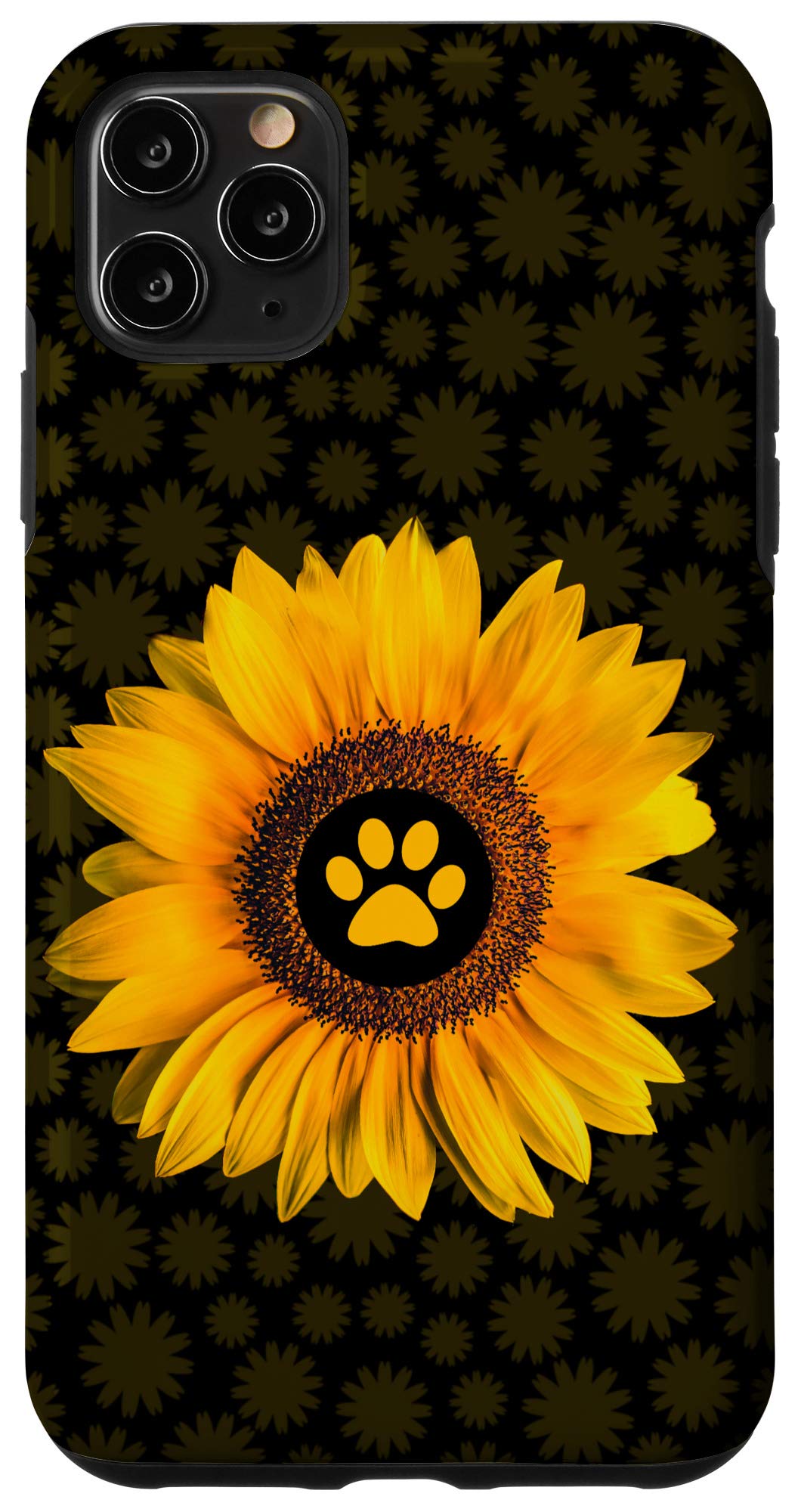 iPhone 11 Pro Max Case - Sunflower & Dog Paw Design, Cute Pet Lover Gift for Dog & Cat Owners | Perfect for Daily Use, Travel & Photo Shoots