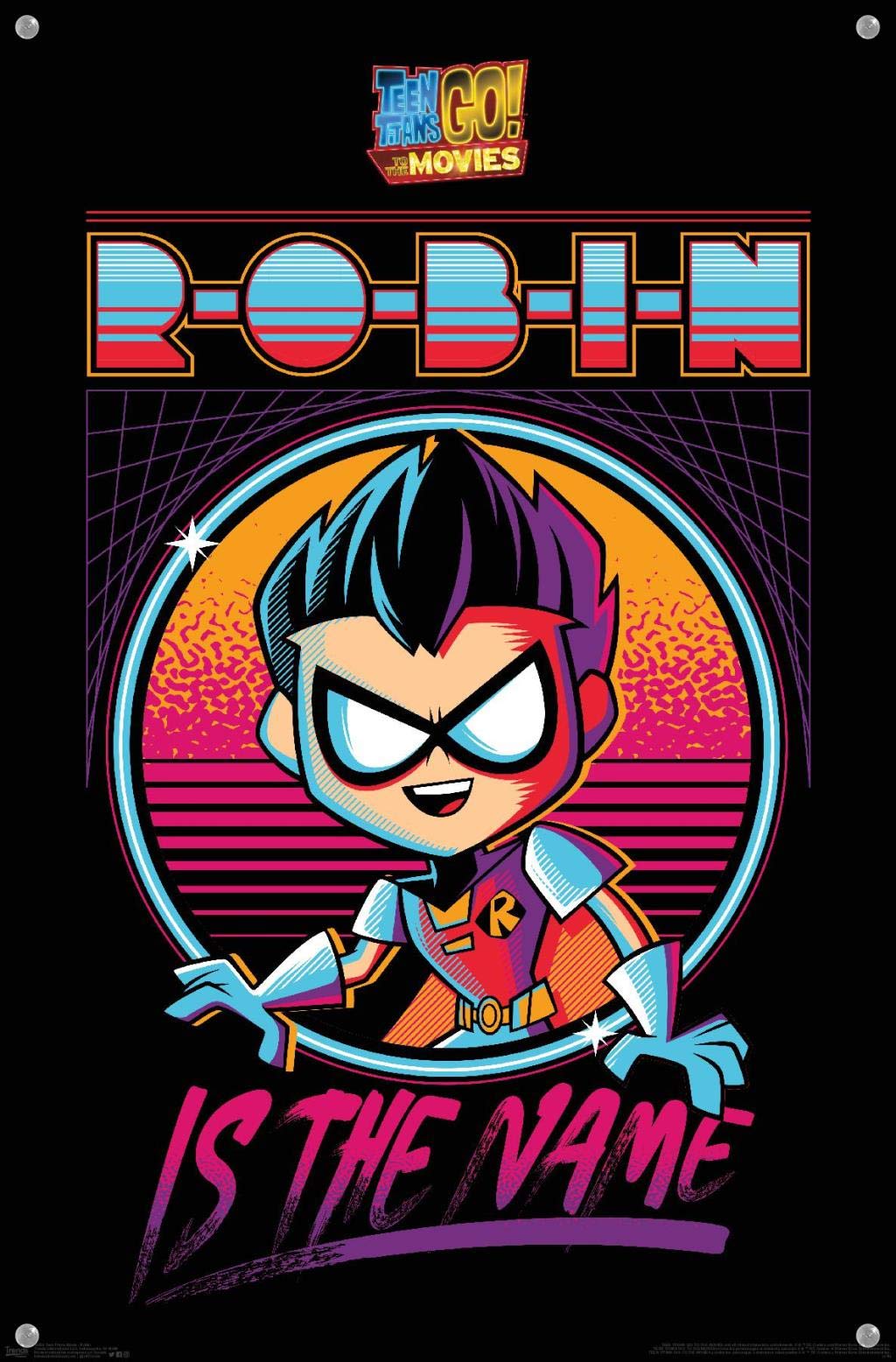 DC Comics Teen Titans Go! To The Movies Robin Wall Poster with Push Pins - Superhero Room Decor for Kids & Teens - Perfect for Bedroom, Game Room & Movie Themed Parties