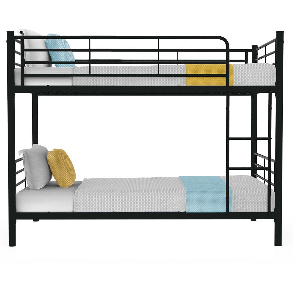 2 in 1 King Single Metal Bunk Bed Frame - Dark Matte Grey - Space Saving Bunk Bed for Kids & Teens - Perfect for Small Bedrooms, Guest Rooms & Dormitories