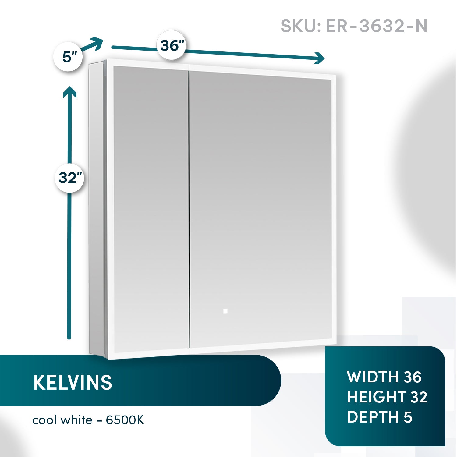 Aquadom Edge Royale 36x32 Inch LED Lighted Bathroom Medicine Cabinet with Mirror - Perfect for Modern Homes, Apartments & Vanities