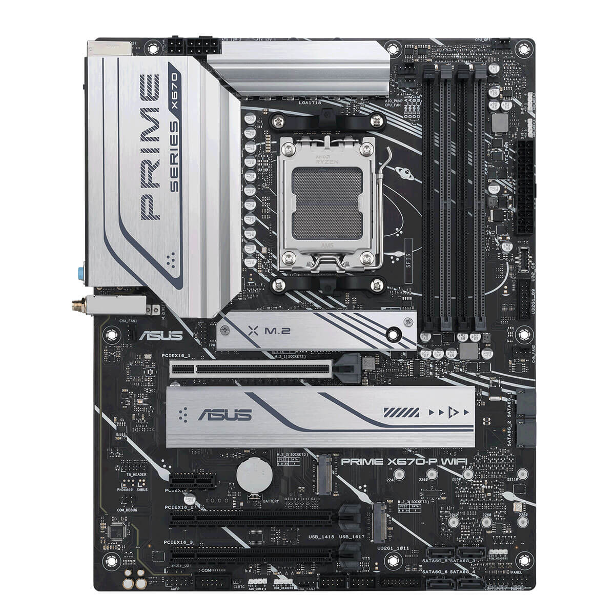 ASUS PRIME X670-P WiFi ATX Motherboard - AMD AM5 Socket, DDR5, PCIe 5.0, WiFi 6, 2.5Gb LAN - Perfect for Gaming PC & Workstation Builds