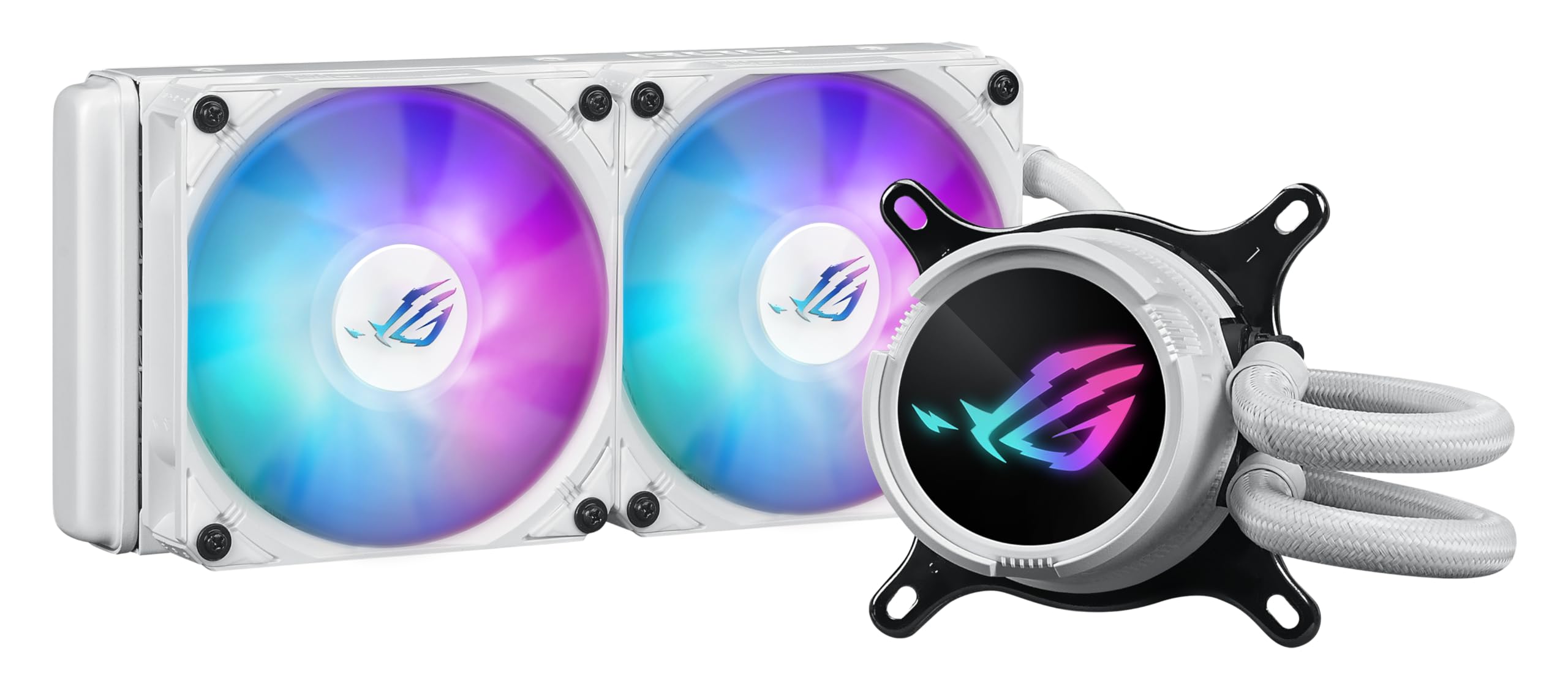 ASUS ROG Strix LC III 240 ARGB White Edition AIO CPU Liquid Cooler - 360° Rotatable Water Block, Gen7 v2 Pump, Premium ARGB Fans, 10+ Aura Lighting Effects | Perfect for Gaming PC Builds & High-Performance Cooling