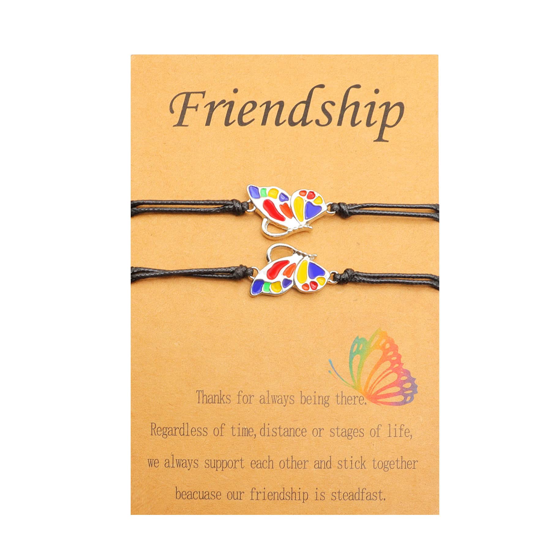 YOOESTORES82 Best Friends Butterfly Friendship Bracelets & Anklets Set, Long Distance BFF Matching Promise Bracelets for Women, Perfect Birthday Gifts for Besties, Ideal for Anniversaries, Graduations, and Everyday Wear