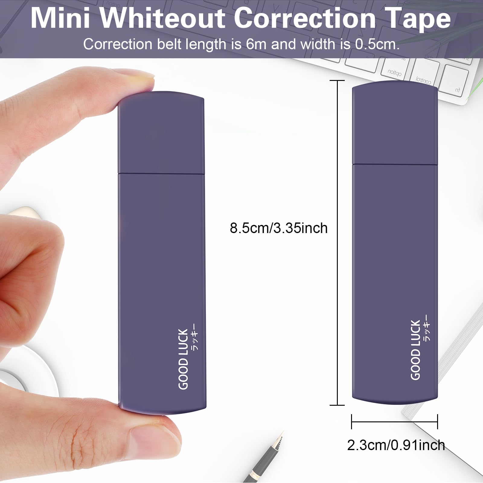 6PCS Mini Whiteout Correction Tape Rollers - Small Instant Correction Tapes for Students, Office & School Supplies - Cute Gradient Purple Whiteout Tape Set (Perfect for Homework, Notes & Document Editing)