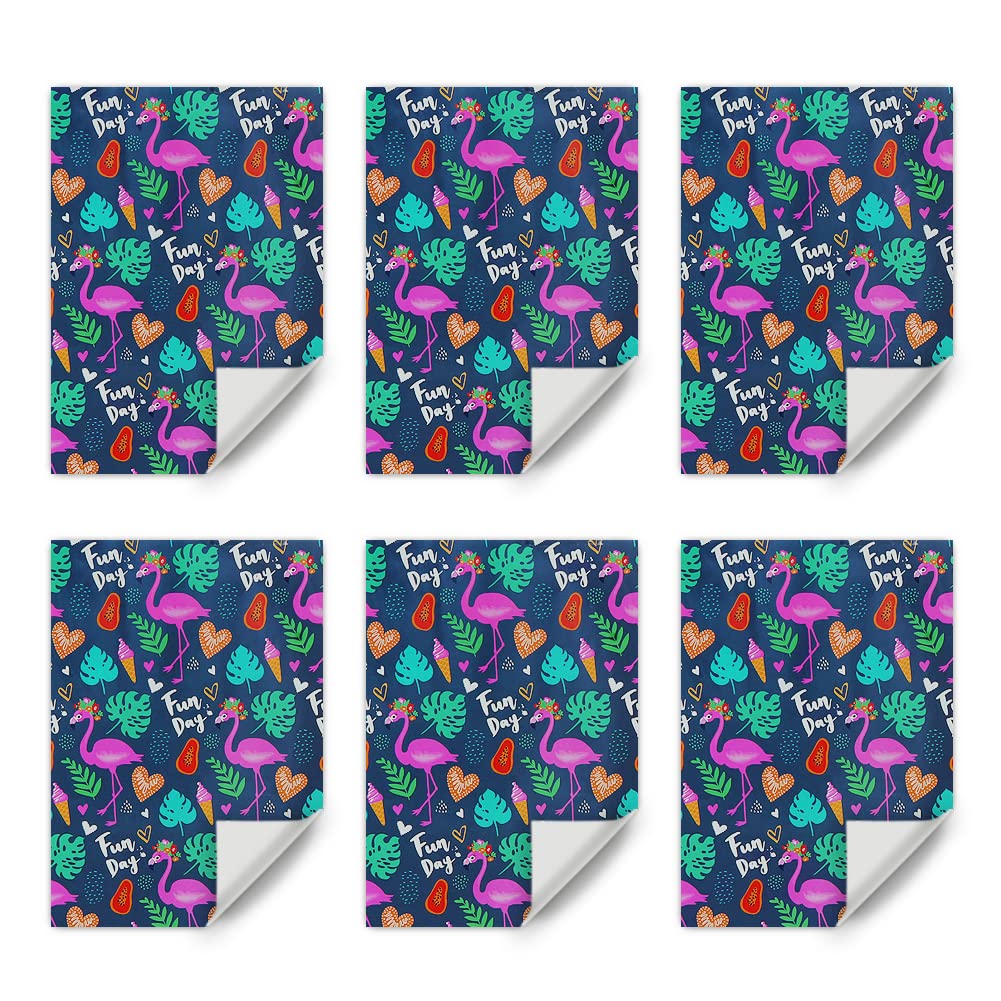 Geluode Flamingo Wrapping Paper - 6 Sheets 20x28 Inches, Tropical Hawaiian Aloha Theme for Birthday, Christmas & Party Gifts - Perfect for Beach Weddings, Luau Parties & Summer Celebrations