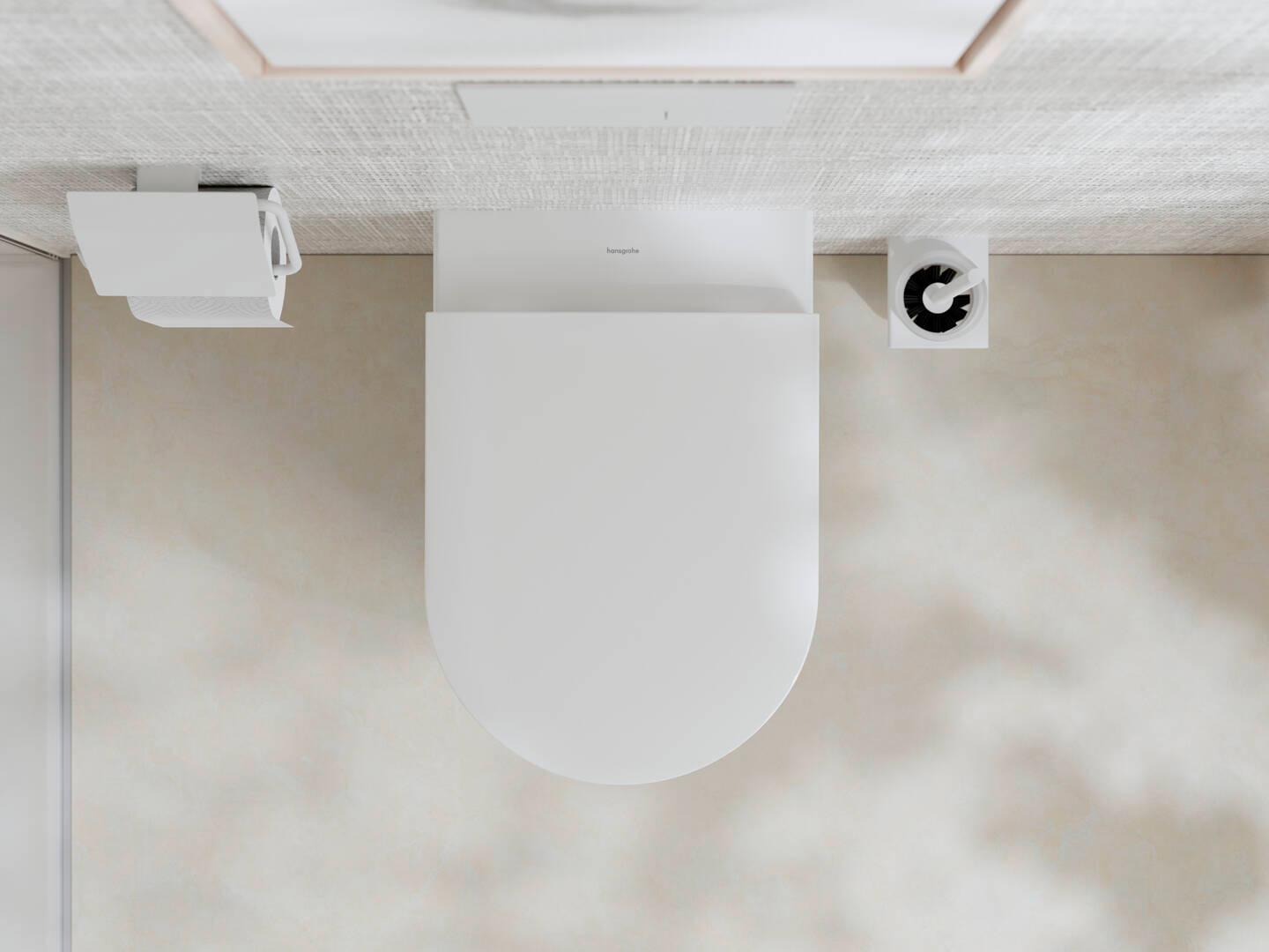 Hansgrohe AddStoris Toilet Paper Holder in Matte White (41753700) - Modern Bathroom Tissue Roll Stand for Home & Office Use