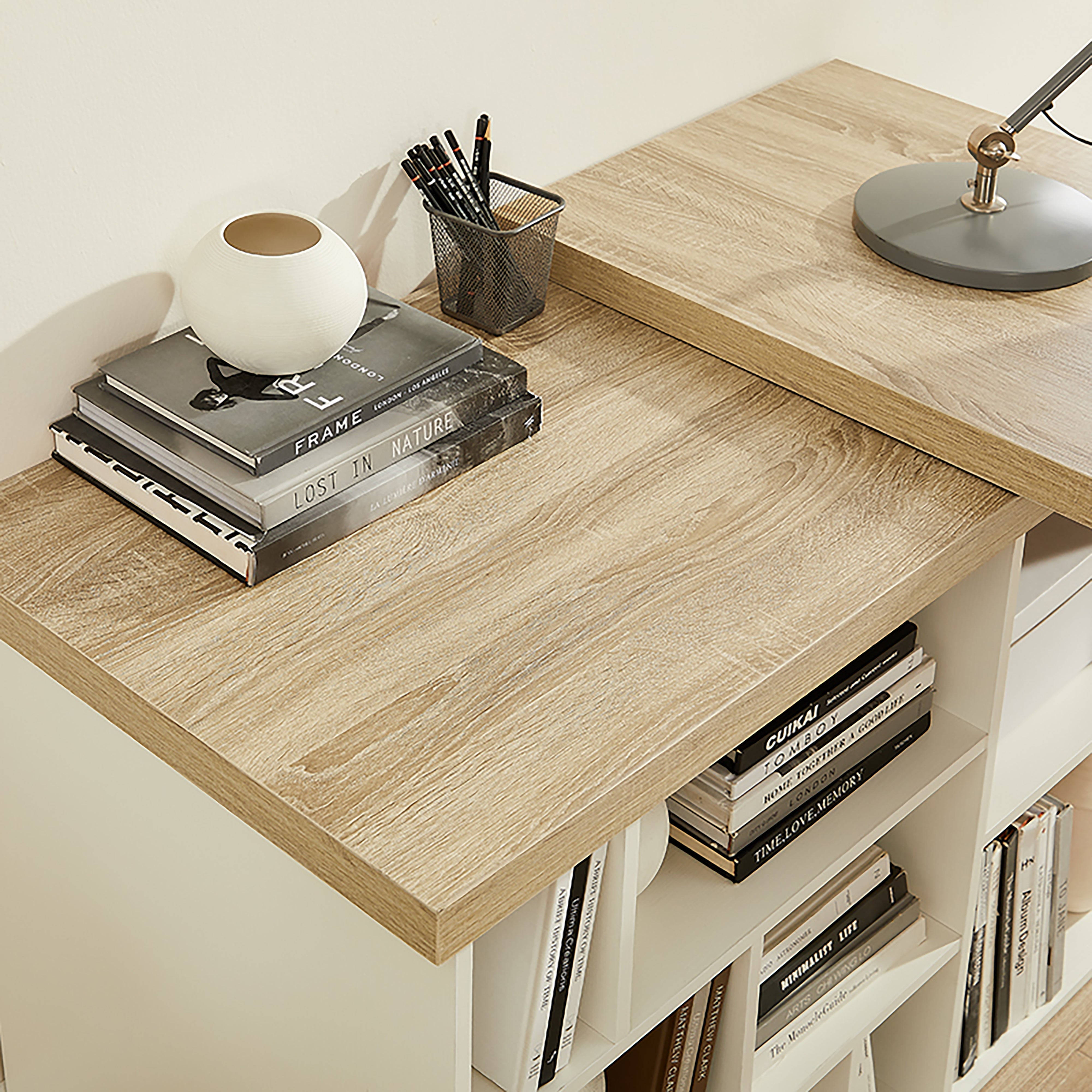 Criterion Adjustable Standing Desk 150cm - Light Oak & White Finish for Home & Office Workspace - Ergonomic Height Adjustable Computer Desk for Work from Home & Office Productivity