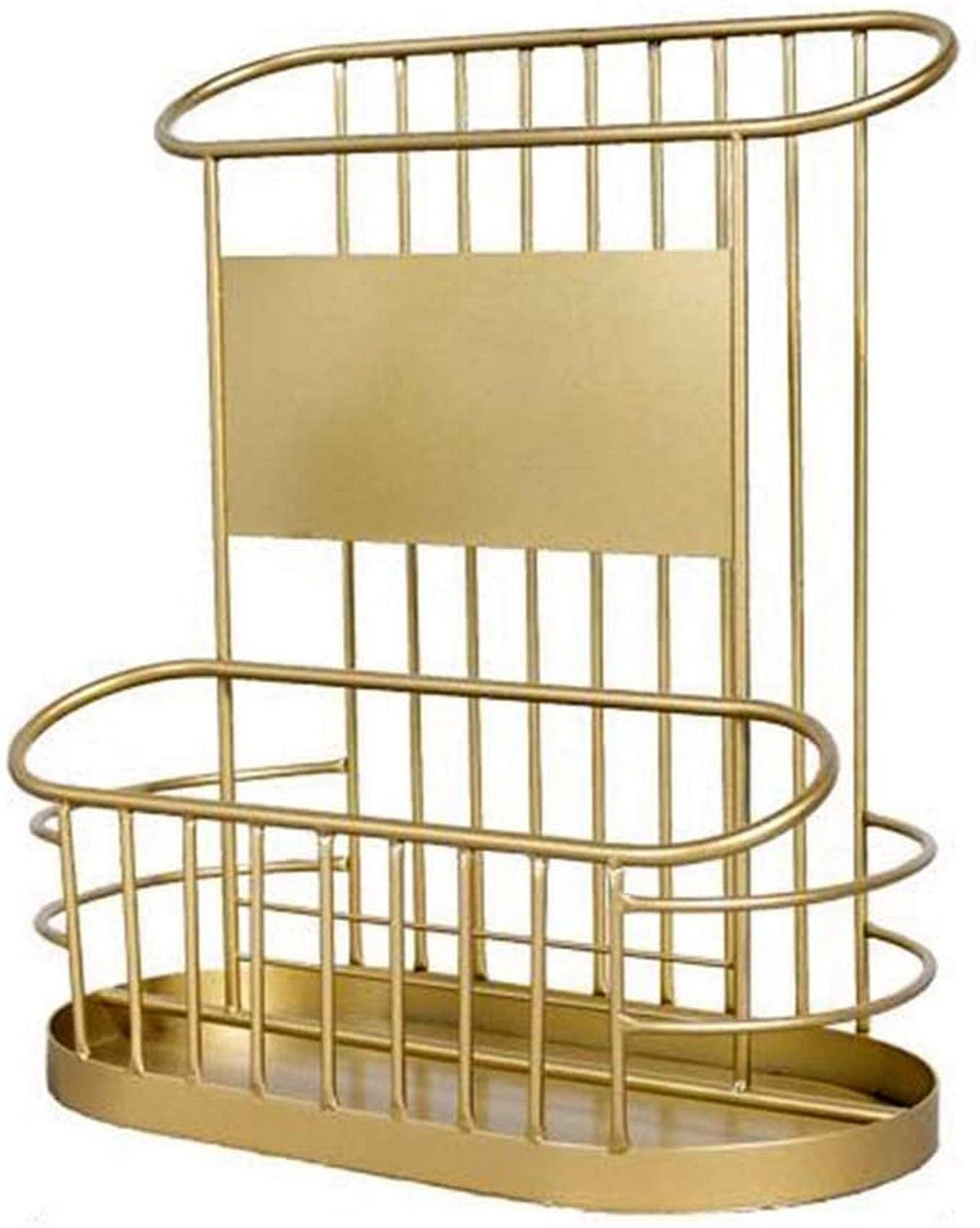 GANE Golden Commercial Umbrella Stand Rack - Large Hollow Double-Layer Metal Holder for Hotels, Schools, Cafes - Holds Up to 30 Umbrellas - Perfect for Entryway, Lobby & Outdoor Storage