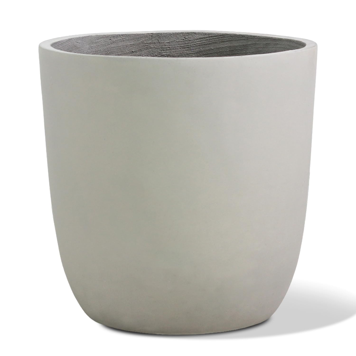 Large 18 Inch Grey Concrete Planter for Outdoor & Indoor Use - Cement Plant Pot for Trees, Flowers, Succulents - Perfect for Patio, Garden, Living Room Decor