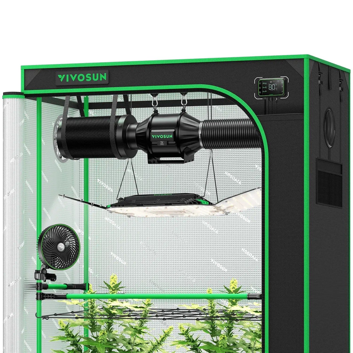 Vivosun Smart Grow Tent Kit Pro 2 Plant T4 | 2' x 4' Indoor Hydroponic System with LED Grow Light & Ventilation - Perfect for Home Gardening, Herbs, and Vegetables