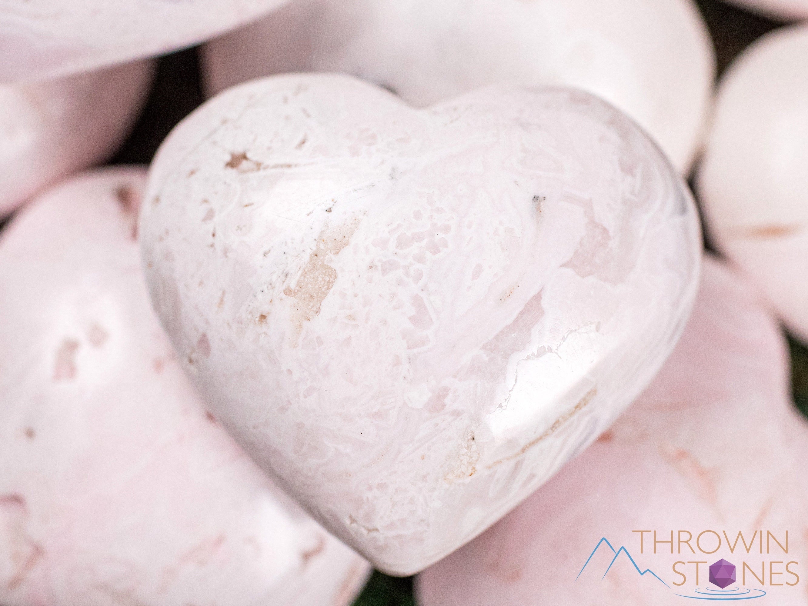 MANGANO CALCITE Crystal Heart - Natural Pitted Healing Stone for Self Care, Spiritual Healing & Home Decor | Perfect Gift for Mom, Meditation & Energy Balancing | E1888