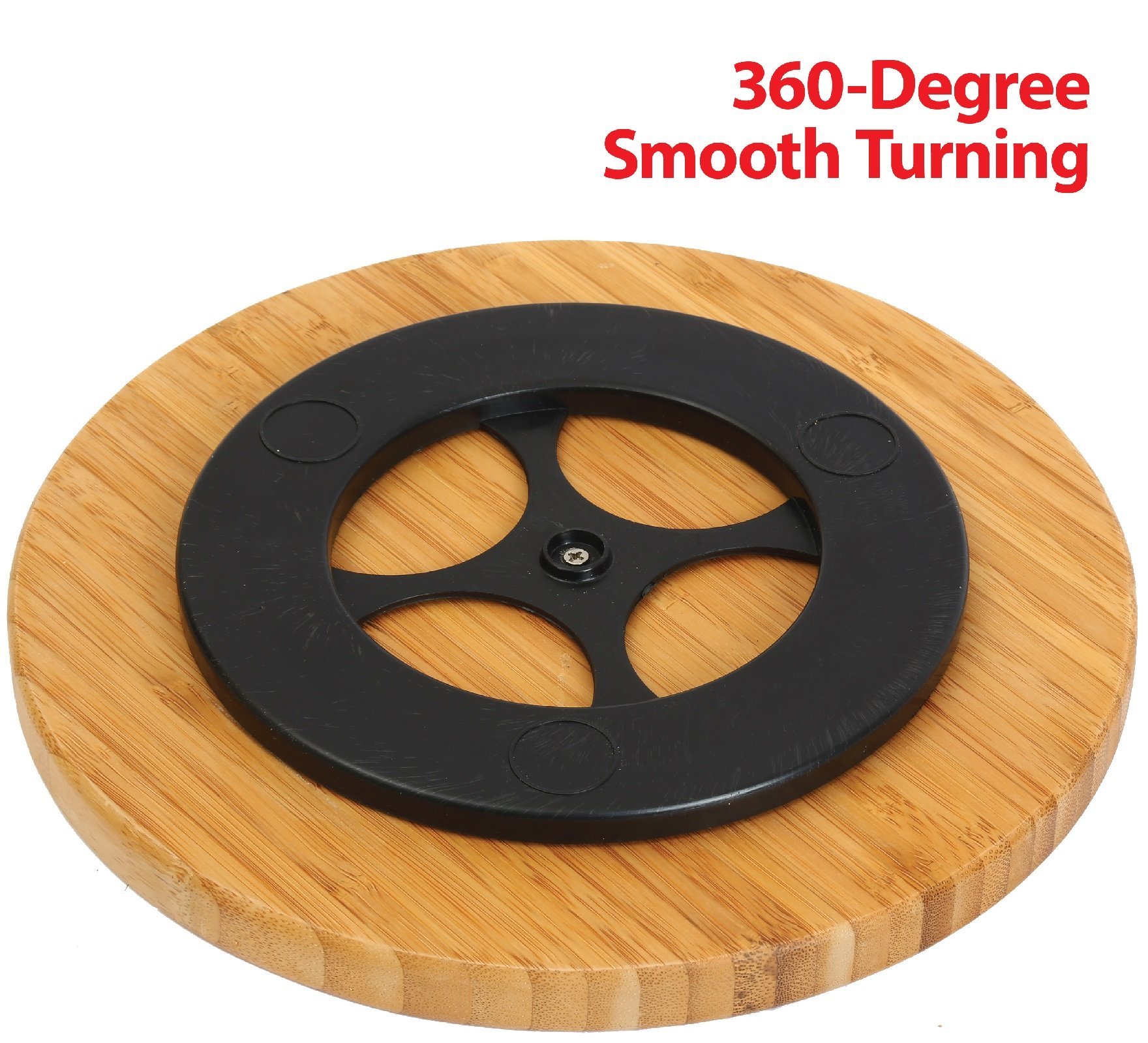 YBM HOME Bamboo Wooden Spice Rack Organizer - Non-Skid Rotating Turntable for Kitchen, Pantry, Fridge & Cabinet Storage | Perfect for Spices, Condiments, Cosmetics & Office Supplies Organization